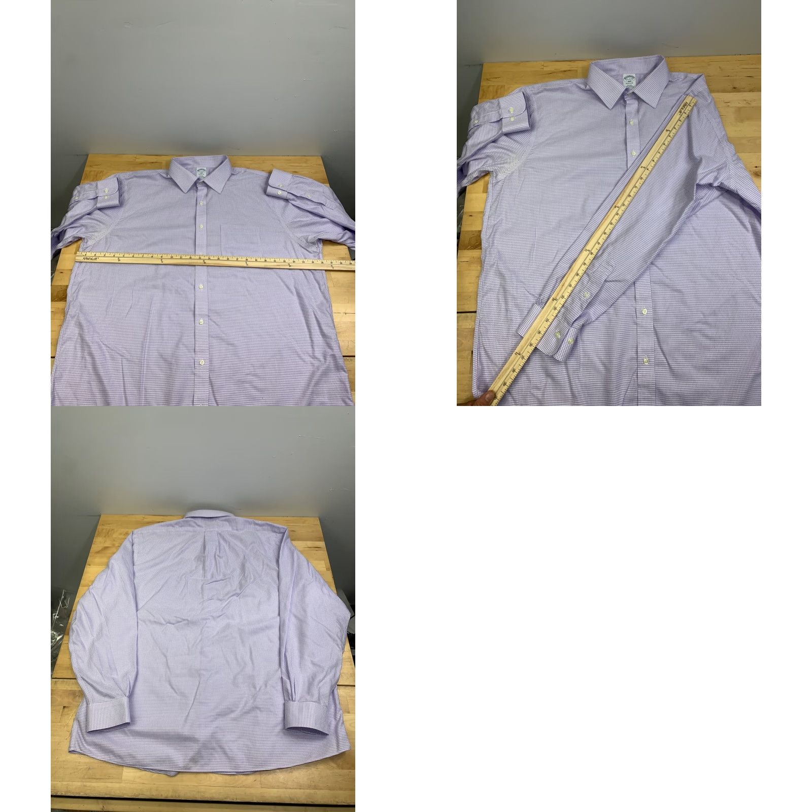Brooks Brothers Brooks Brothers Dress Shirt Men 17.5 Purple Regular Shirt Work Formal 12918 Size 48R - 8 Thumbnail