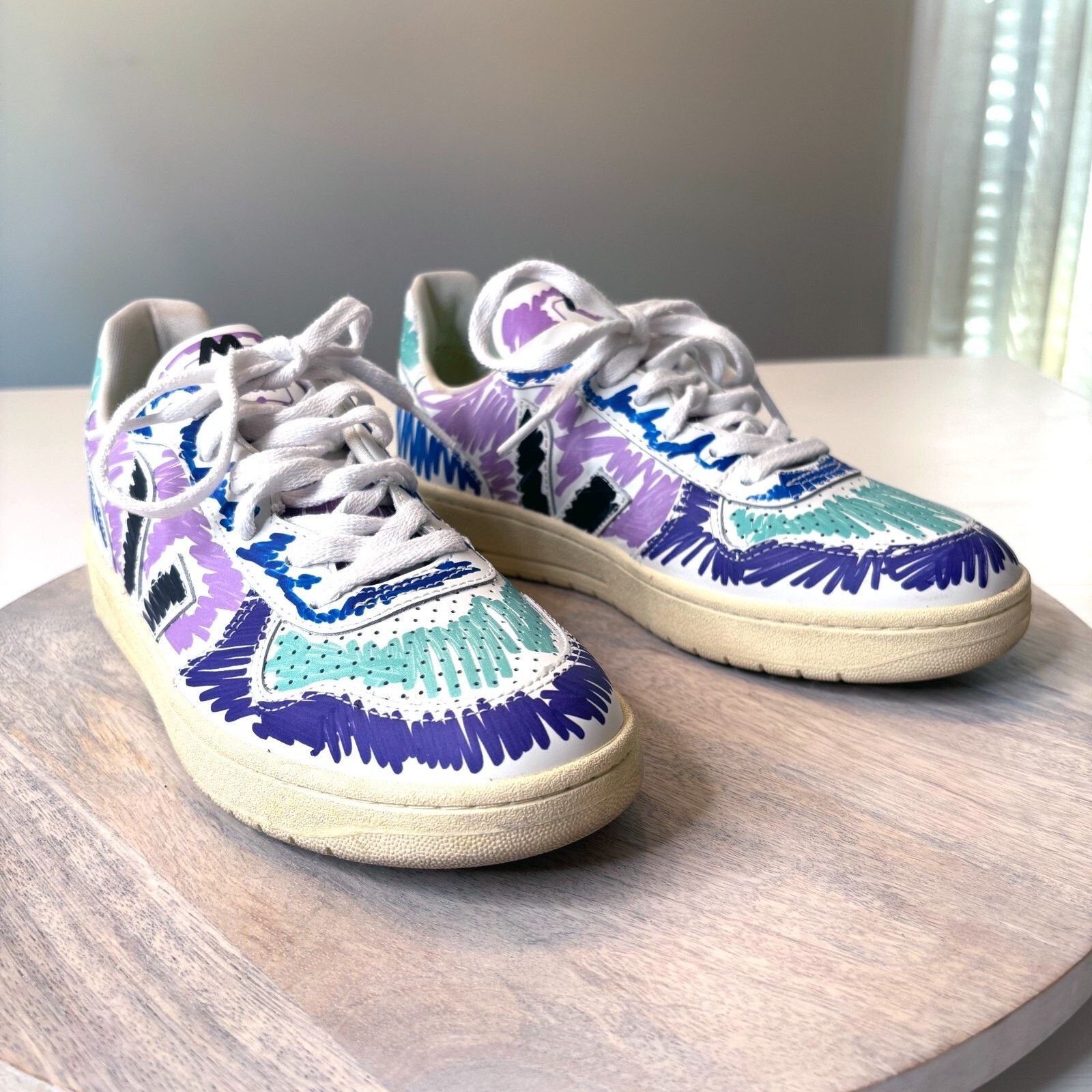 Veja Veja V-10 Leather X Marni Orchid Black Sneakers US Size 8 Size US 8 / IT 38 - 5 Thumbnail