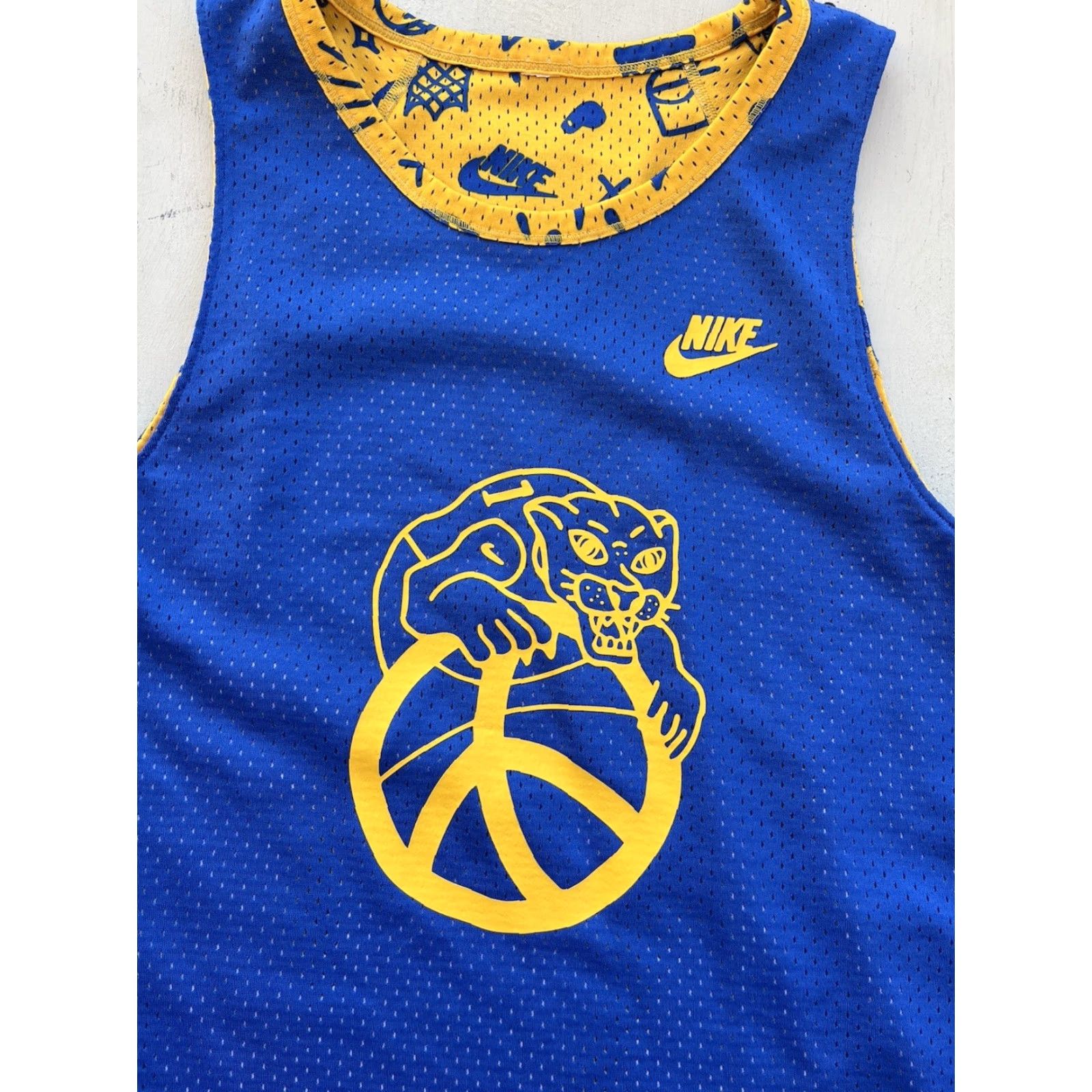 Nike Nike Tank Top Men's S Blue Yellow Swish Logo Streetwear Active Summer Reversible Size US S / EU 44-46 / 1 - 7 Thumbnail
