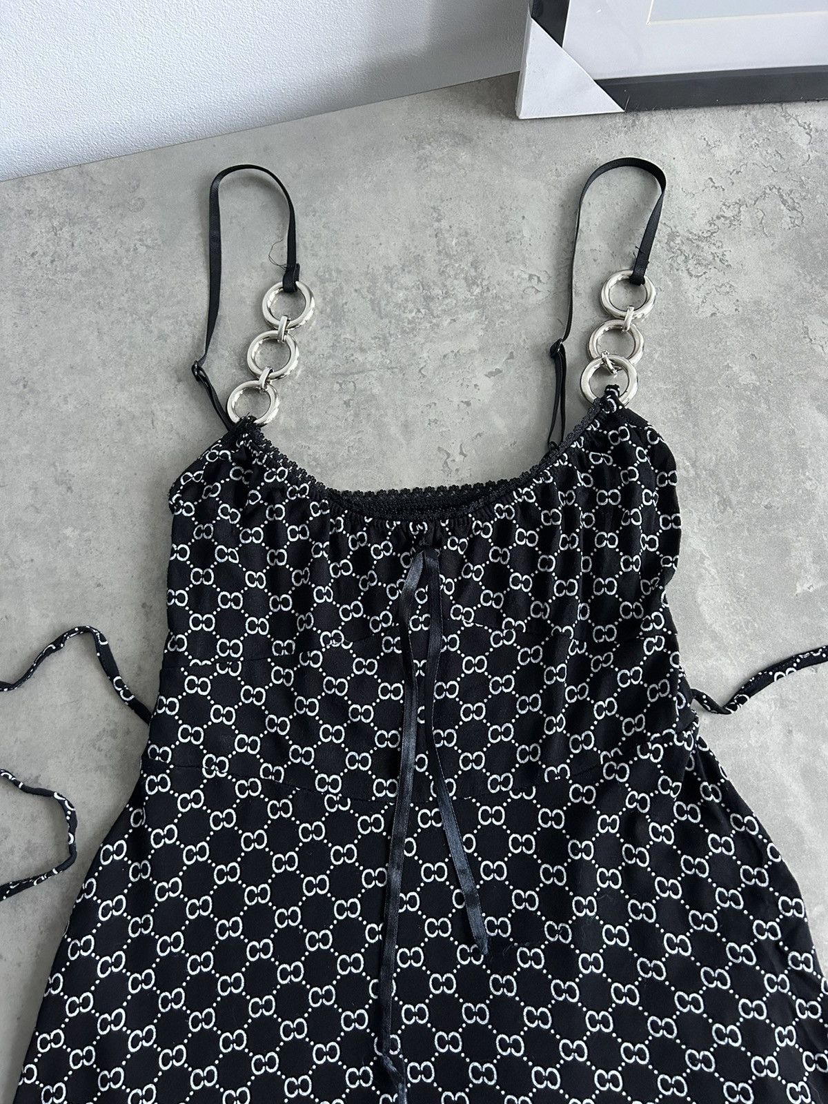 Vintage Gorgeous Italian Vintage Top / Mini dress like Guess Y2K Size S / US 4 / IT 40 - 8 Thumbnail