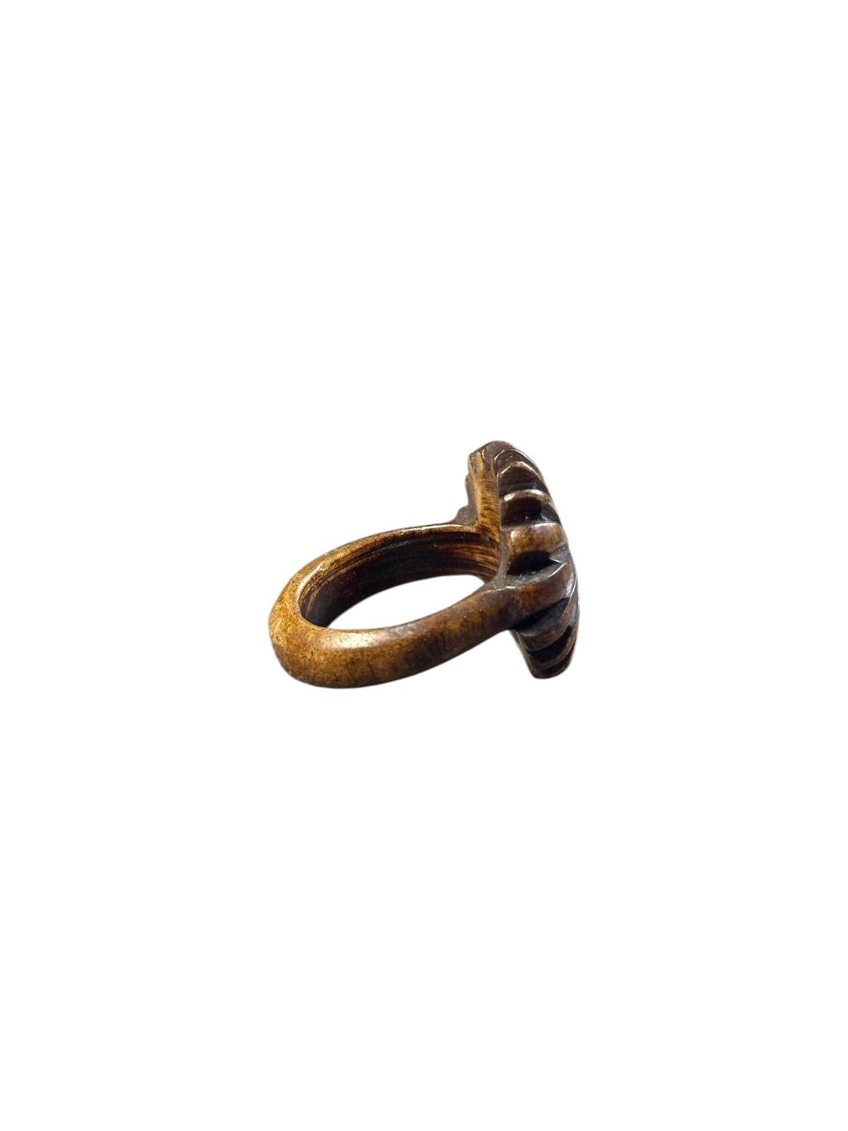 Vintage 1980s JAPANESE ARTISAN HANDCRAFTED BLAZING SUN HORN RING Size ONE SIZE - 4 Thumbnail