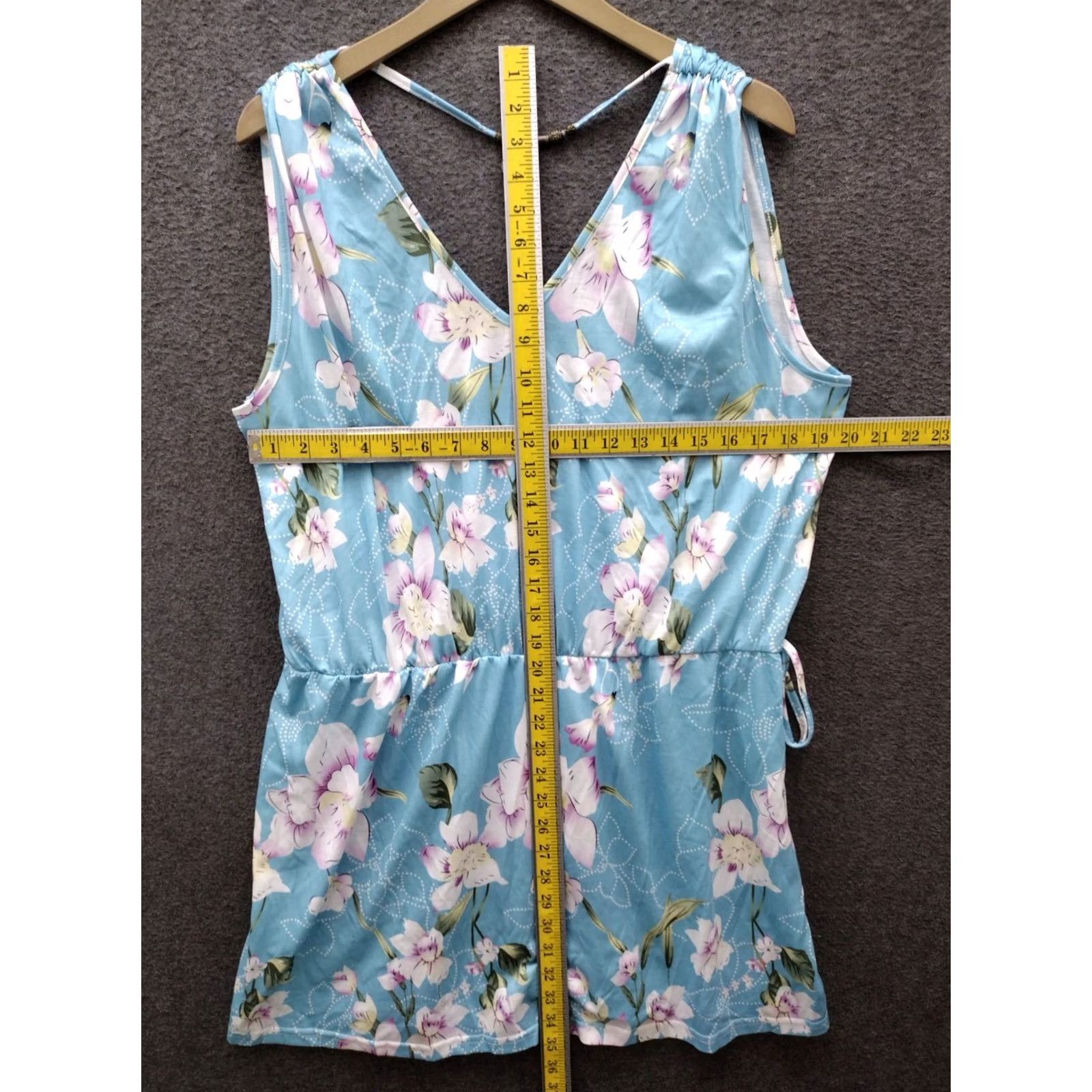 Vintage HBEYYTO Women's Flower V-neck Sleeveless Casual Short Dress 3XL Size 40" / US 18 - 4 Thumbnail