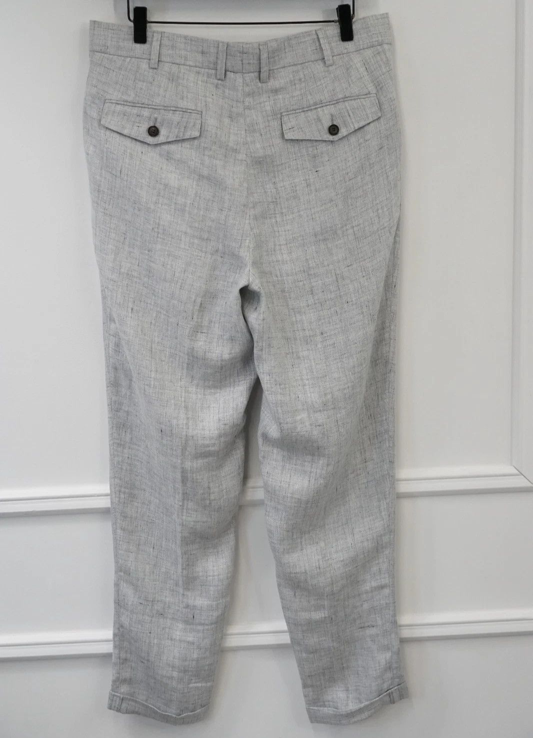Suitsupply Men Suitsupply Pants Grey 100% Pure Linen Size UK/US38 Size 38R - 2 Thumbnail