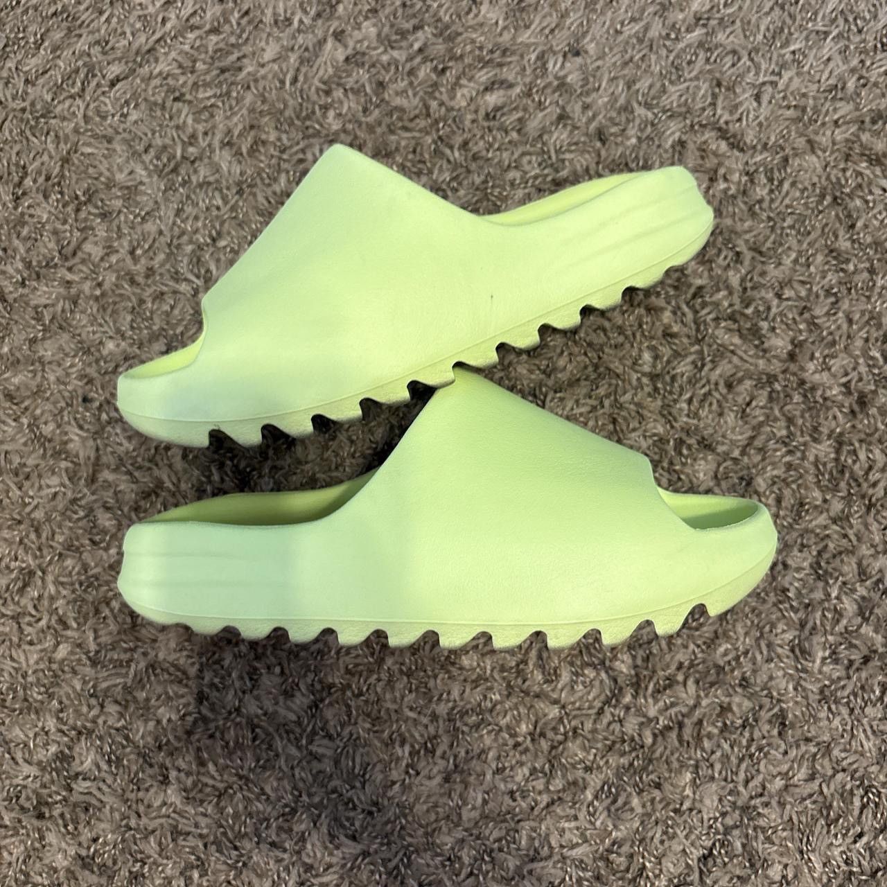 adidas gazelle silver green womens Yeezy Slide “Glow Green” main image 0