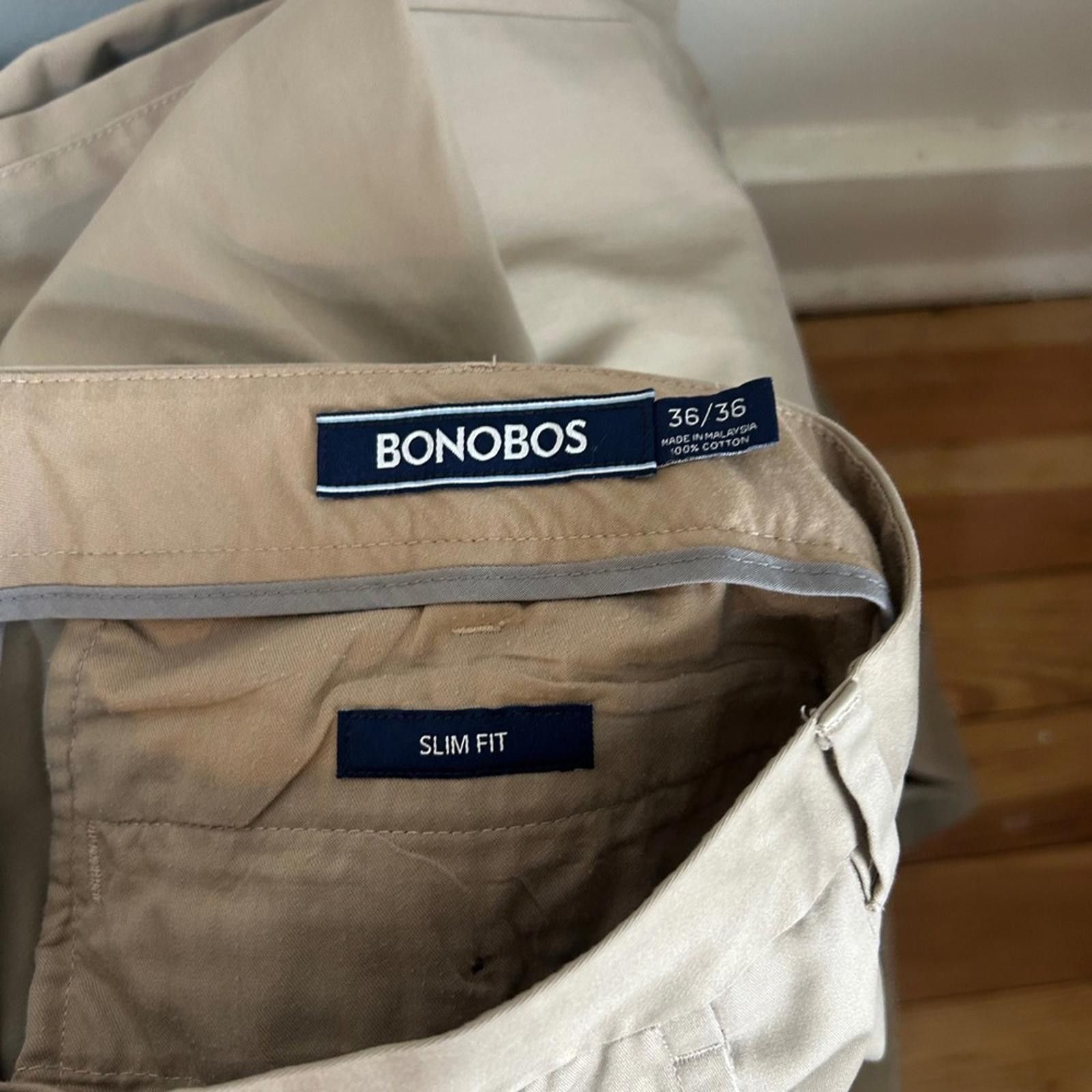 Bonobos BONOBOS Slim Fit Khaki Chinos Flat Front Cotton Pants Size US 36 / EU 52 - 5 Thumbnail