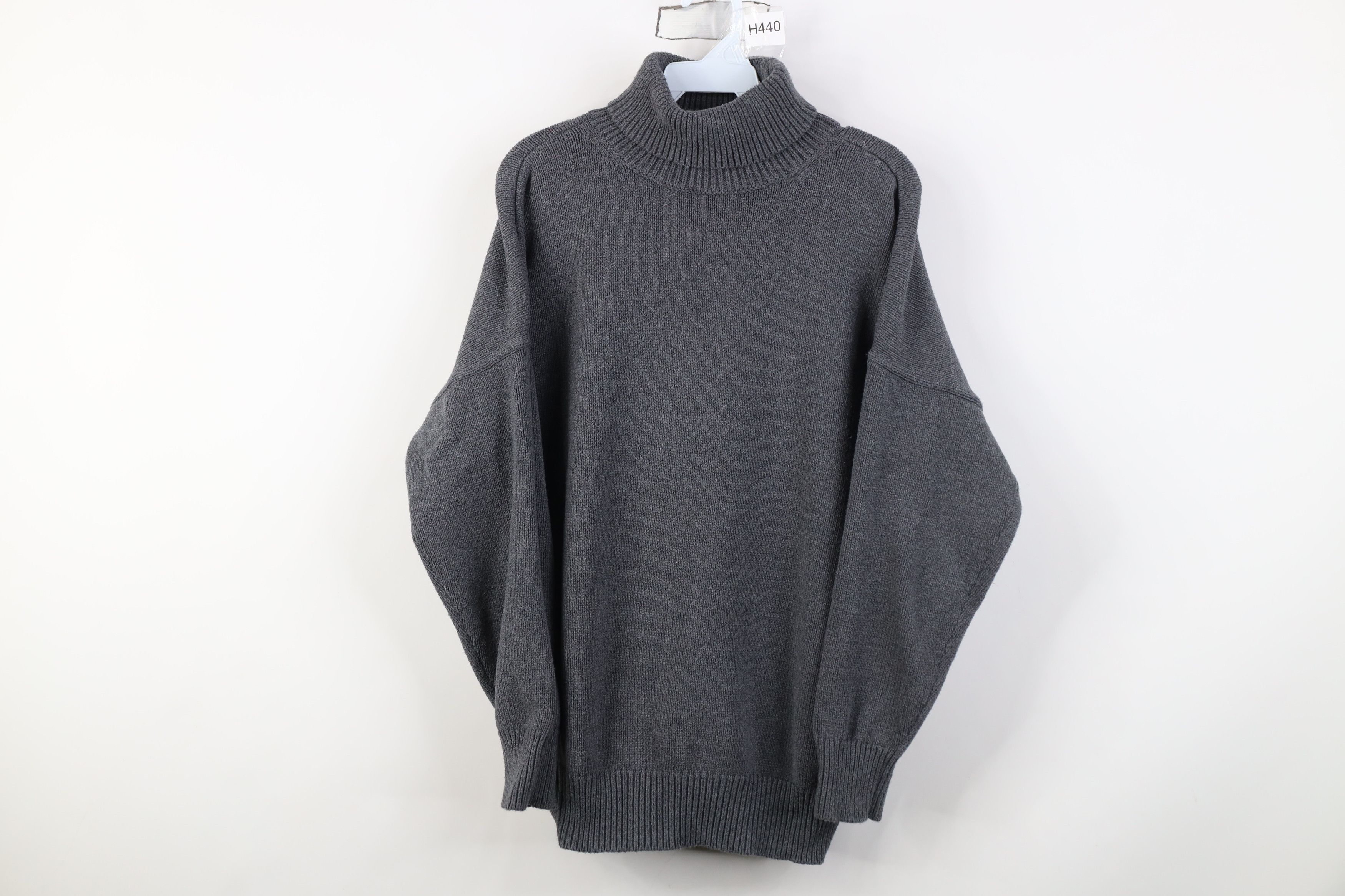 Madewell Madewell Blank Cotton Ribbed Knit Turtleneck Sweater Gray Size XL / US 12-14 / IT 48-50 - 1 Thumbnail