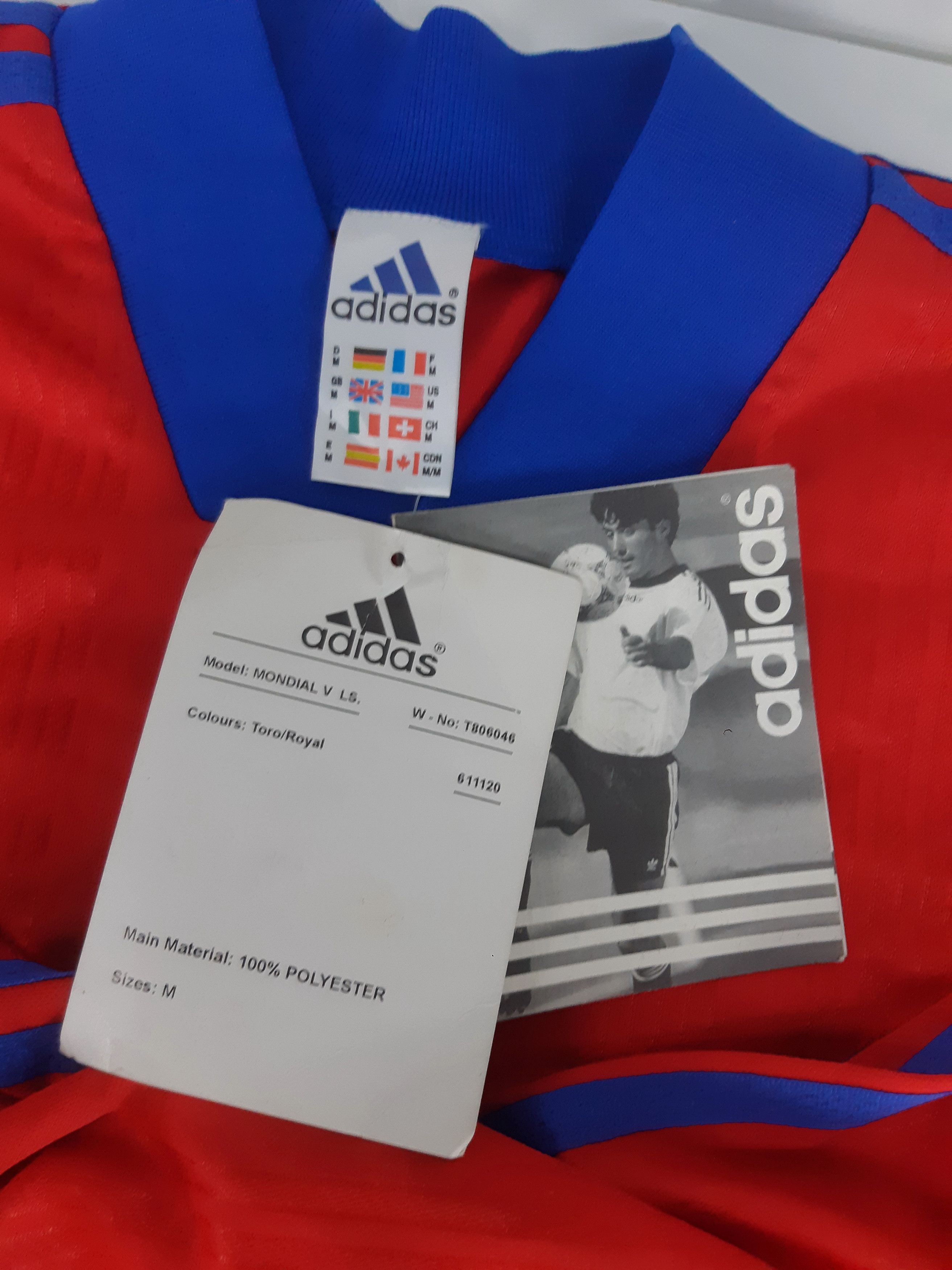 Adidas Vintage 90s ADIDAS Soccer Jersey made in Tunisia size M NWT Size US M / EU 48-50 / 2 - 4 Thumbnail