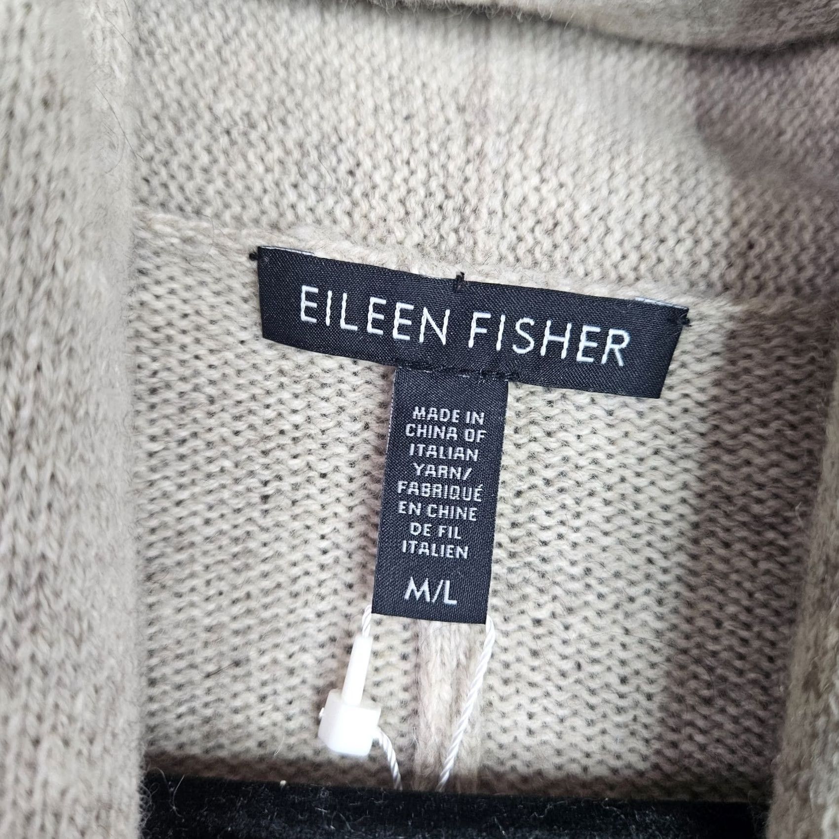 Eileen Fisher Eileen Fisher Cardigan Sweater Yak Wool V-Neck Long Sleeve Beige Regular M/L Womens Modern Knit New Cardigan Seasonal All Seasons Casual Vintage: No Size M / US 6-8 / IT 42-44 - 7 Thumbnail