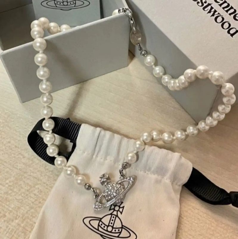 Vivienne Westwood Vivienne Westwood Silver Pearl Star Necklace 0089 Size ONE SIZE - 1 Thumbnail