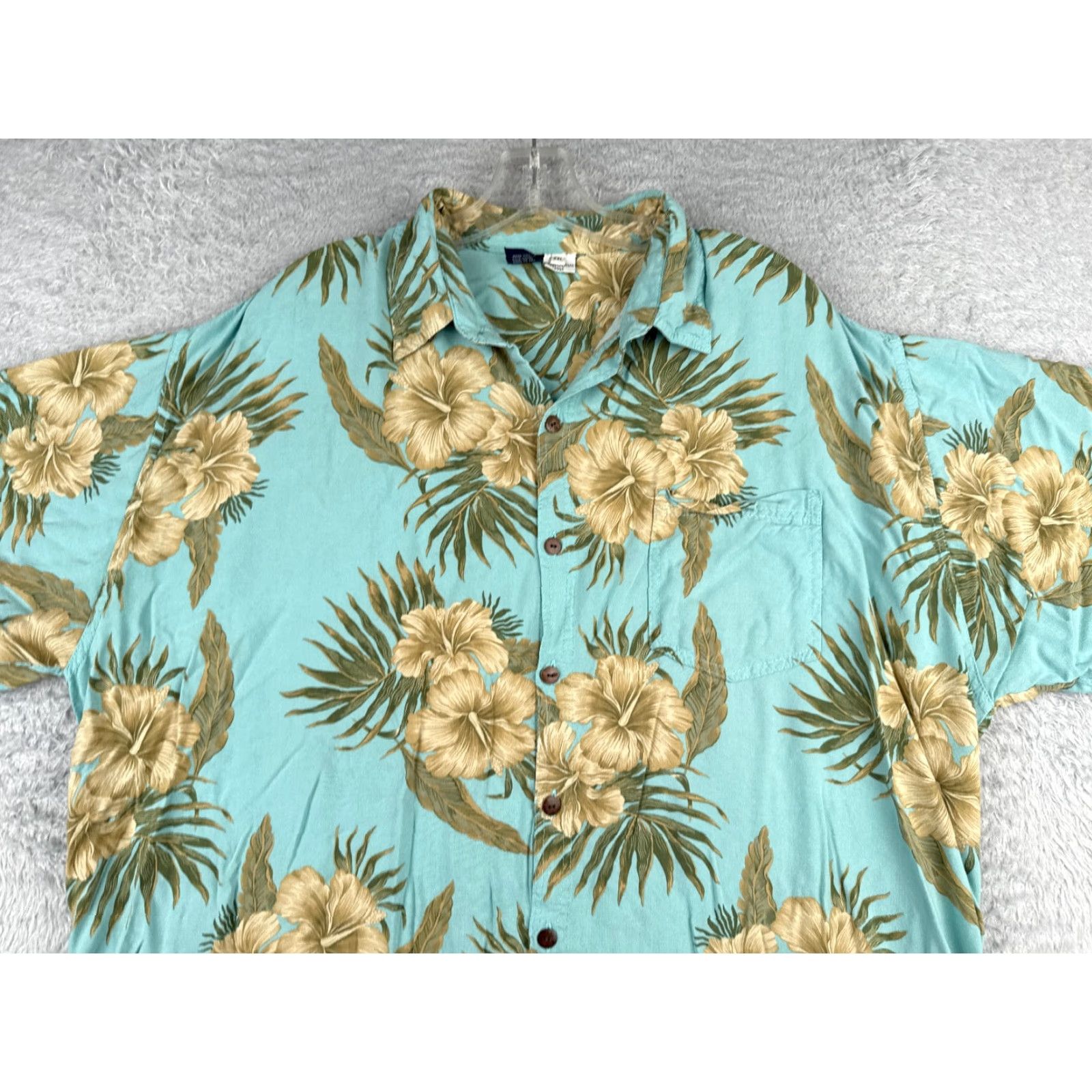 Vintage Hibiscus Collectrion Hawaii Shirt Men 2XL Blue Floral Hawaiian 100% Rayon Button-Up Short Sleeve Vintage No Size US XXL / EU 58 / 5 - 4 Thumbnail