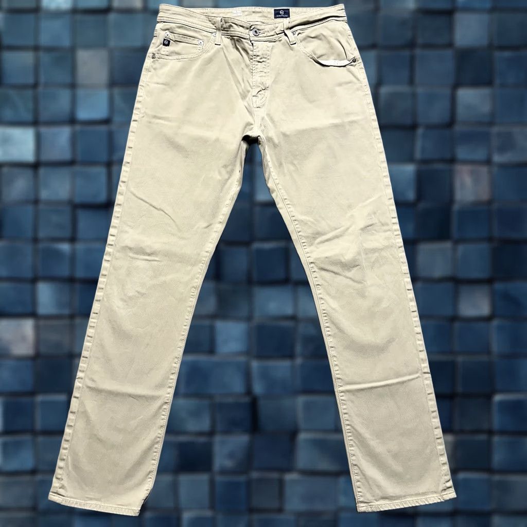 Vintage AG Adriano Goldschmied Pants Mens 34x34 Beige The Ives Modern Athletic Fit EUC Comfort Stretch Chino Size US 34 / EU 50 - 1 Thumbnail