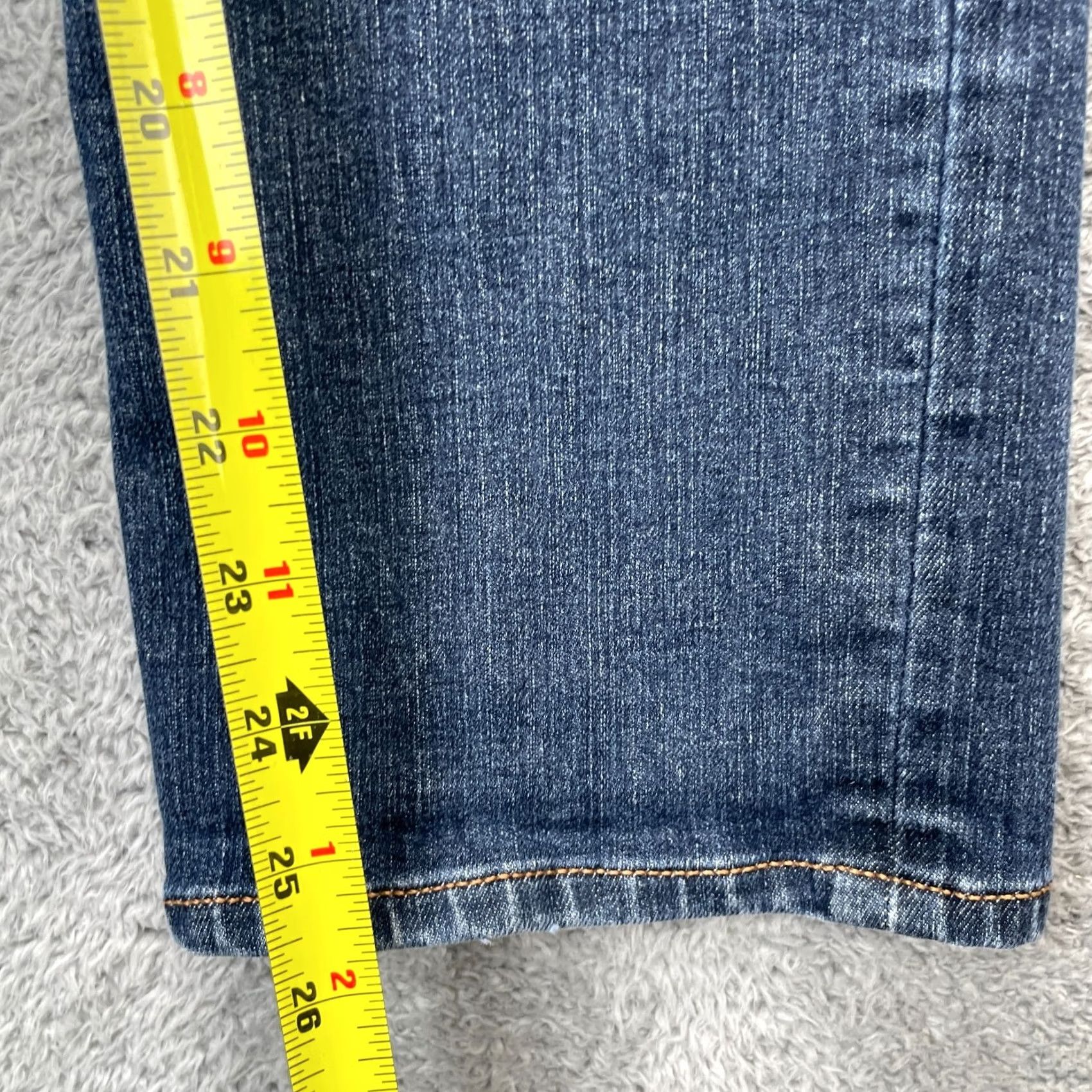 Lands' End Lands End Jeans Womens 4P Blue Straight Leg Mid Rise Logo Cotton Whiskered Denim Size 30" / US 8 / IT 44 - 7 Thumbnail