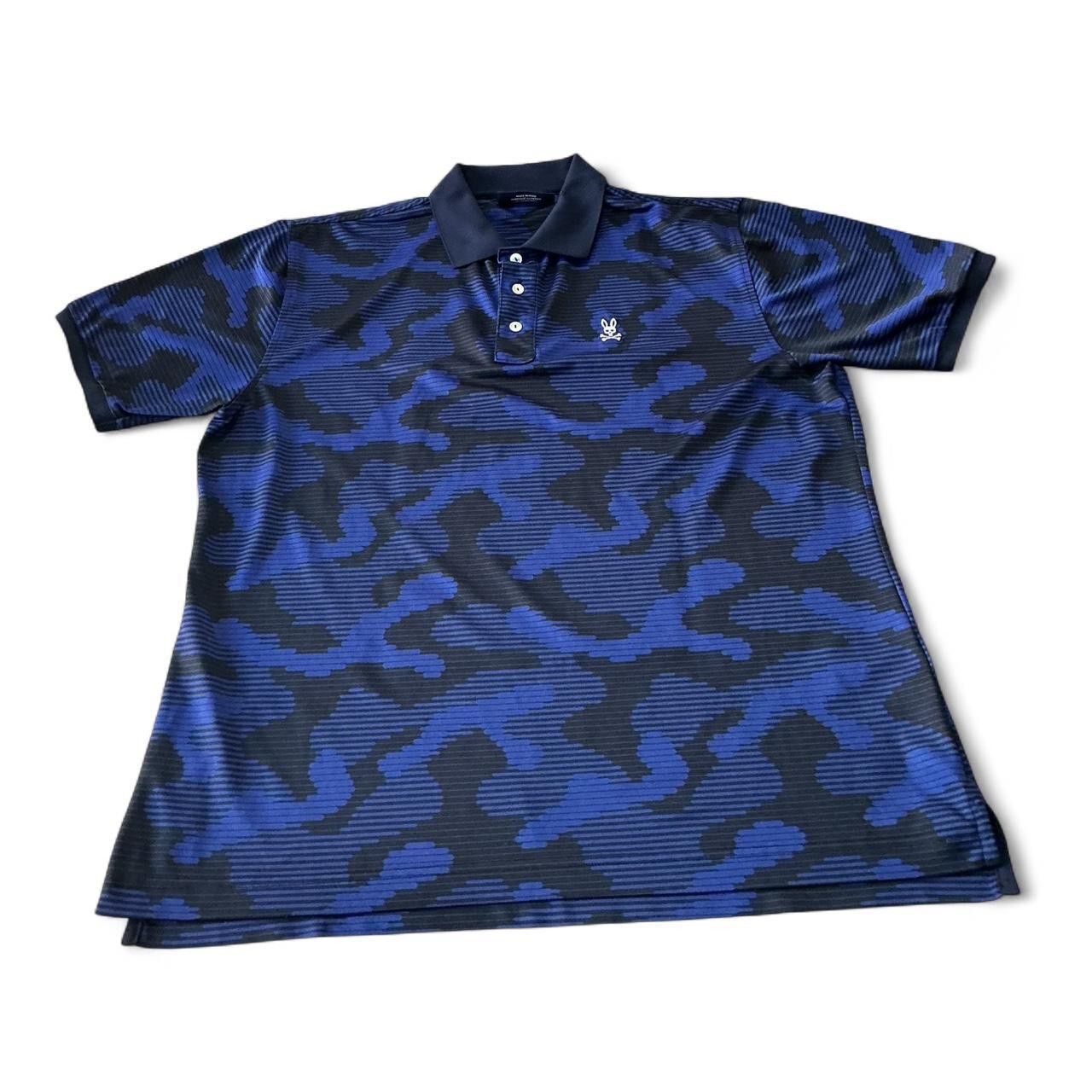 Psycho Bunny Psycho Bunny Camo Golf Polo (XL) – Blue & Black Size US XL / EU 56 / 4 - 1 Thumbnail