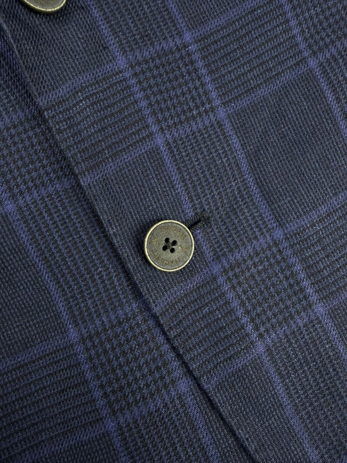 Hackett Hackett London Navy Linen Blazer Blue Check 42R 52R Size 42R - 6 Thumbnail