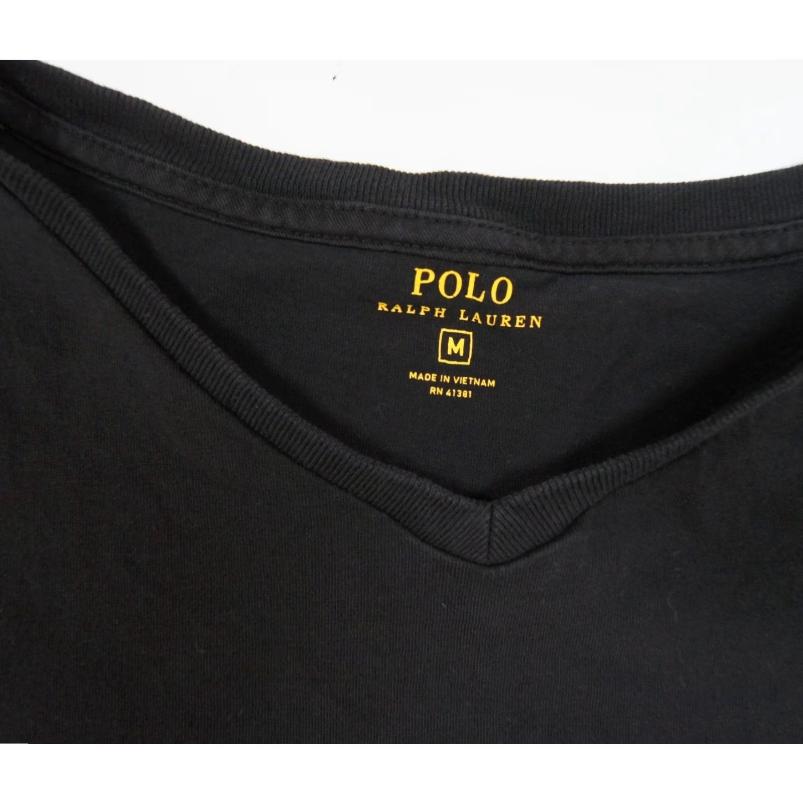 Polo Ralph Lauren Polo Ralph Lauren Black V-Neck Shirt Mens Medium Short Sleeve Cotton Preppy Pony Logo Size US M / EU 48-50 / 2 - 6 Thumbnail