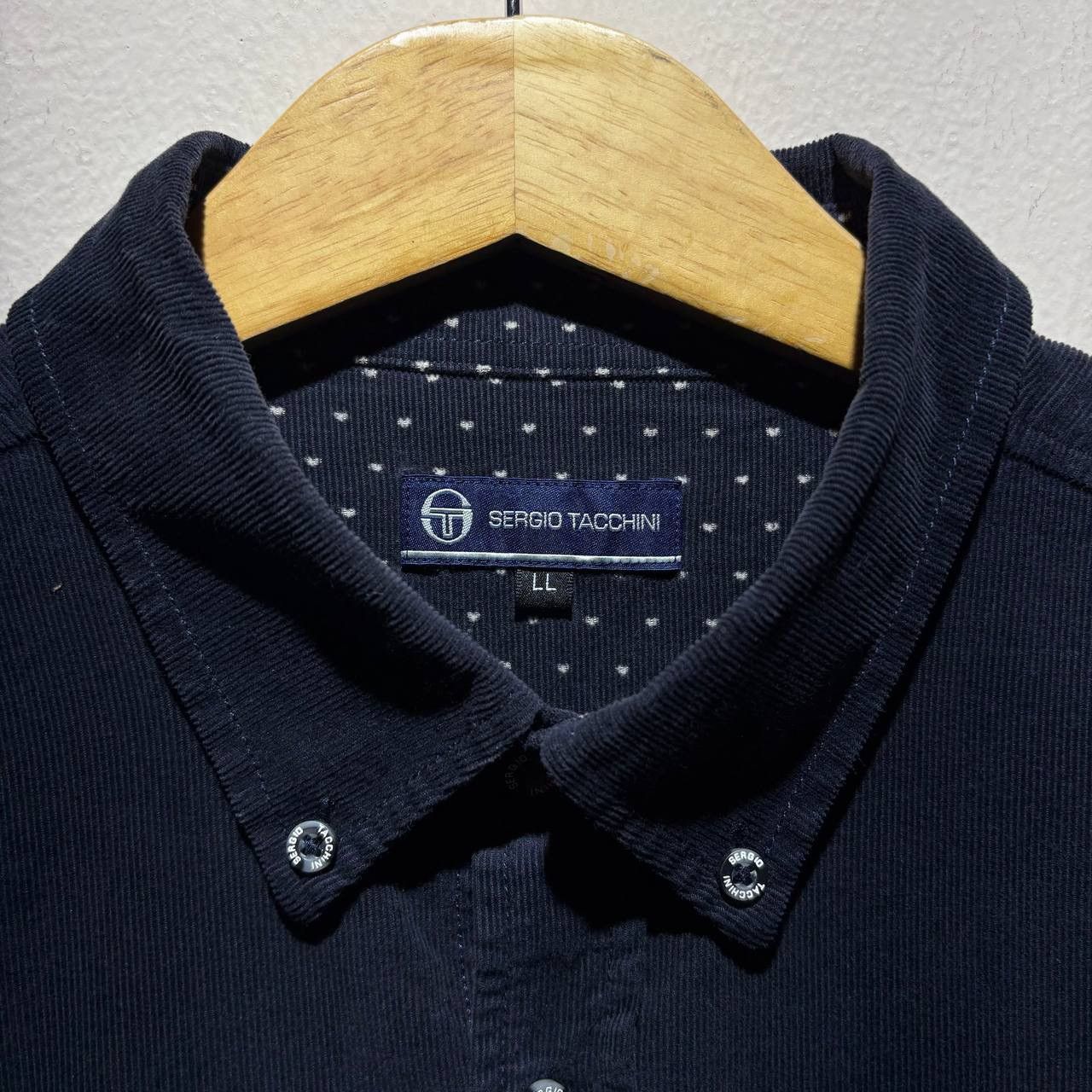 Sergio Tacchini Sergio Tacchini Navy Aztec Pattern Longsleeve Corduroy Shirt Size US XL / EU 56 / 4 - 12 Thumbnail