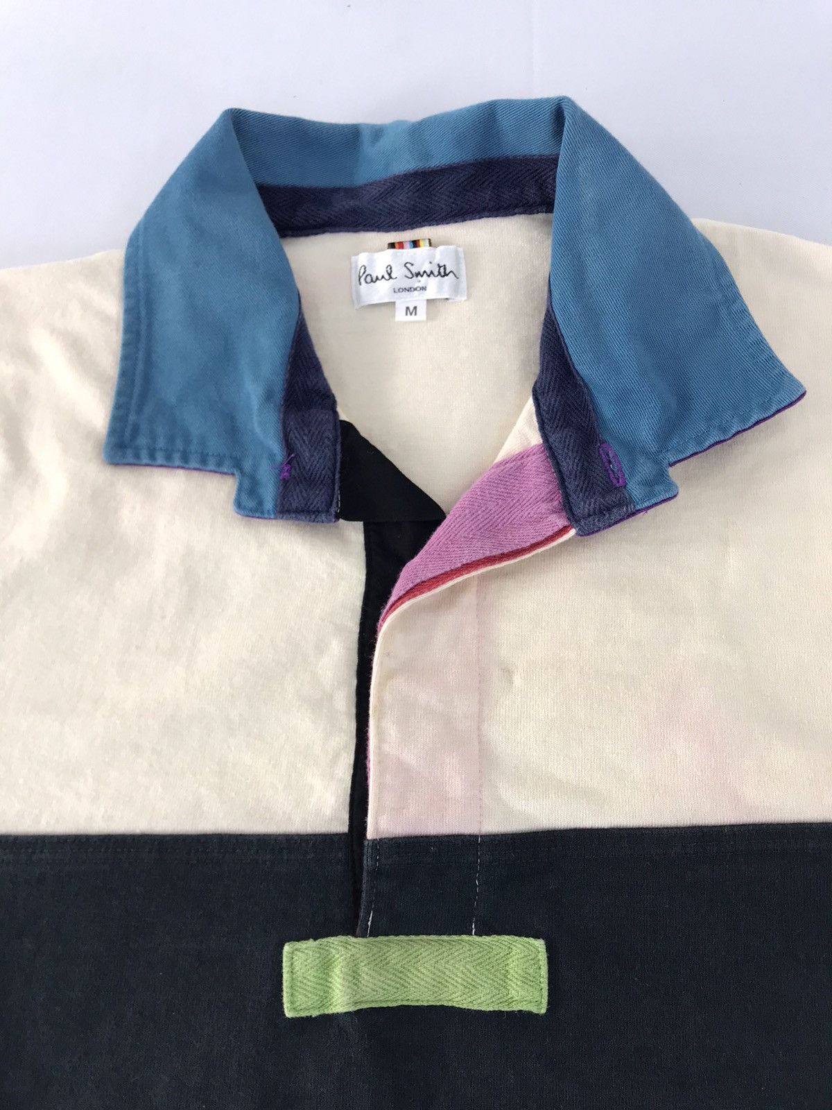 Designer Paul Smith London Striped Chest Block Polo Printed Size US M / EU 48-50 / 2 - 4 Thumbnail