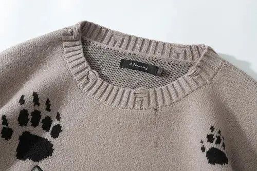 Designer × Japanese Brand Cute cartoon kitten embroidered lazy style sweater Size US L / EU 52-54 / 3 - 3 Thumbnail