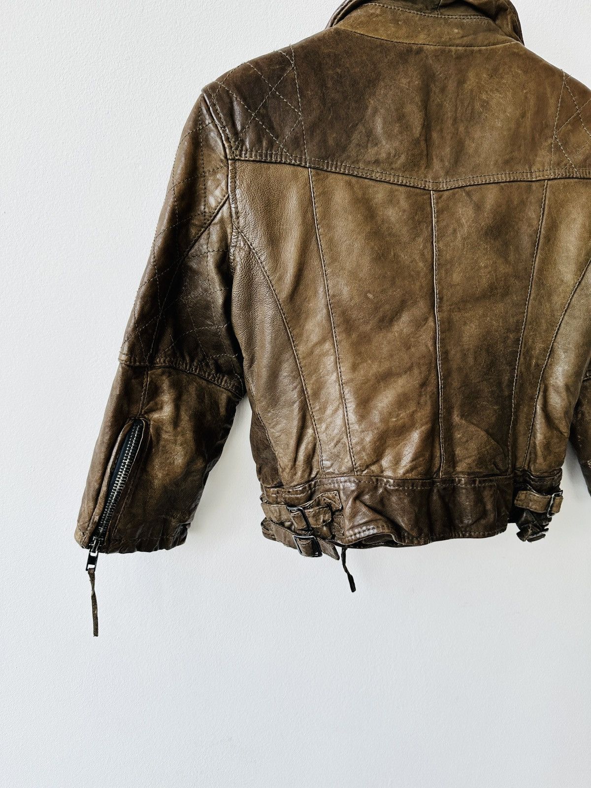 Allsaints AllSaints Spitalfields Biker Leather Jacket Brown - Size 10 Size M / US 6-8 / IT 42-44 - 12 Thumbnail