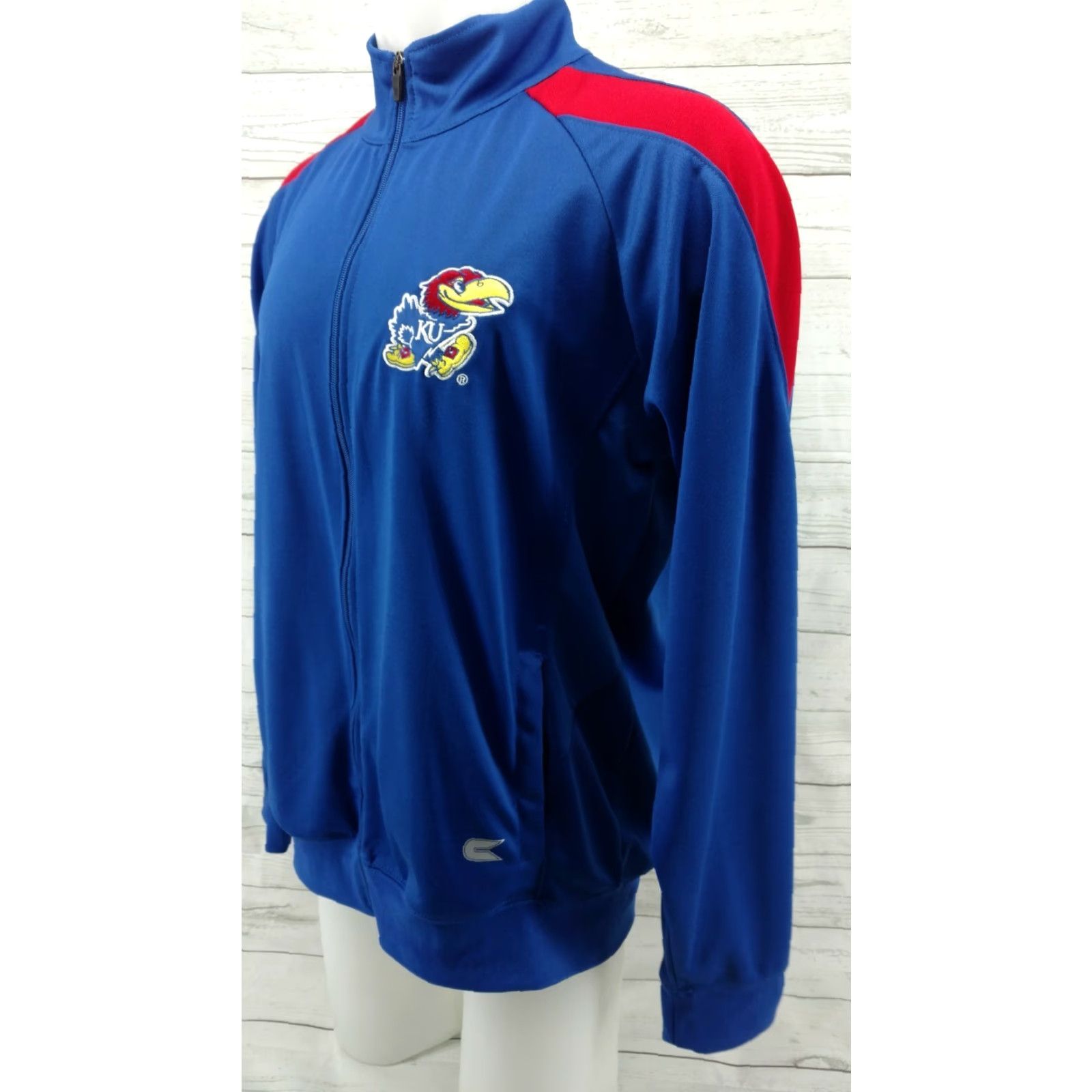 Vintage Colosseum Athletics Fullzip Mens Large Blue University of Kansas Jayhawks Jacket Sports NCAA Championship Size US L / EU 52-54 / 3 - 2 Thumbnail