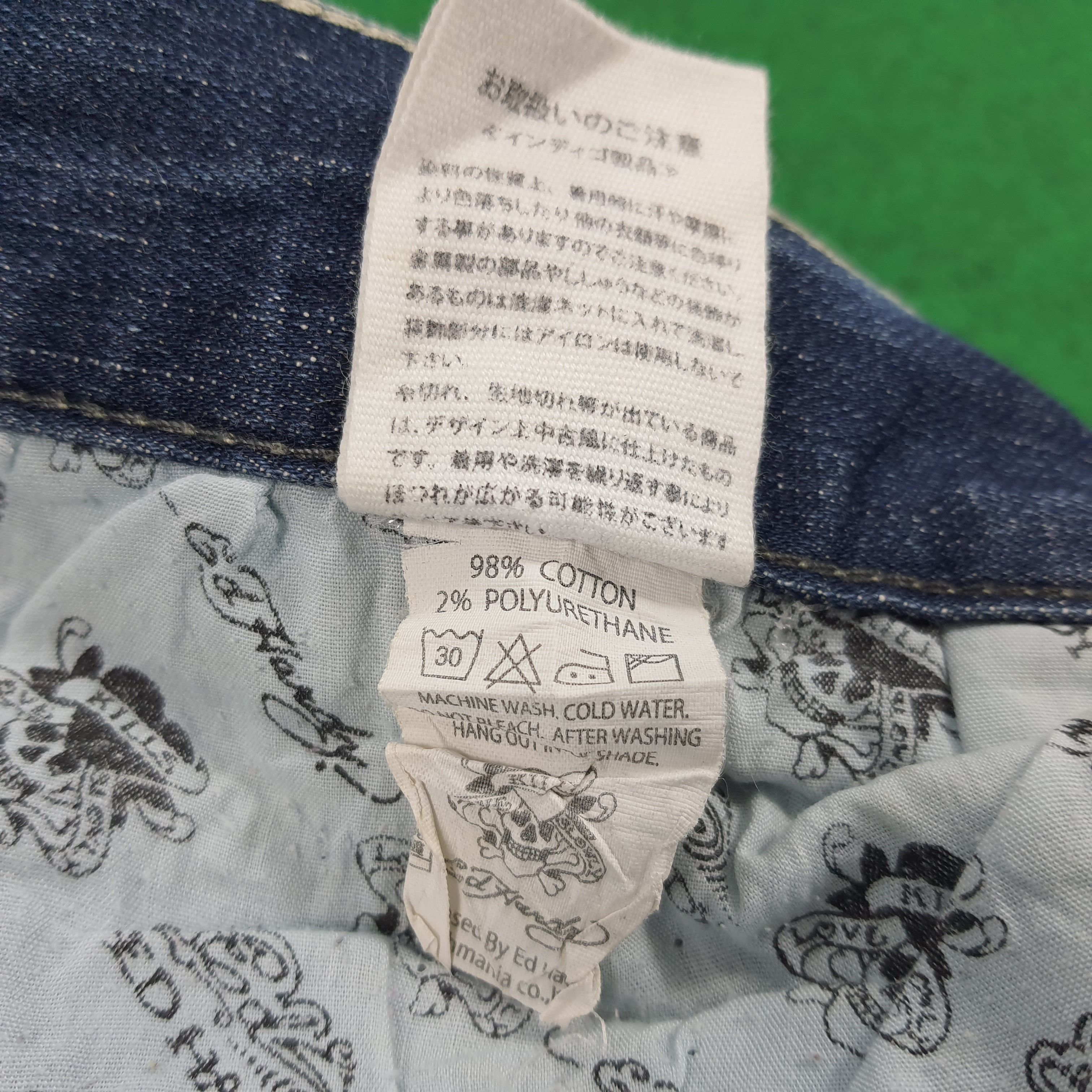 Ed Hardy × Vintage Vintage Ed Hardy Love Kills Slowly Skull Embroidery Jeans Size US 35 - 9 Thumbnail