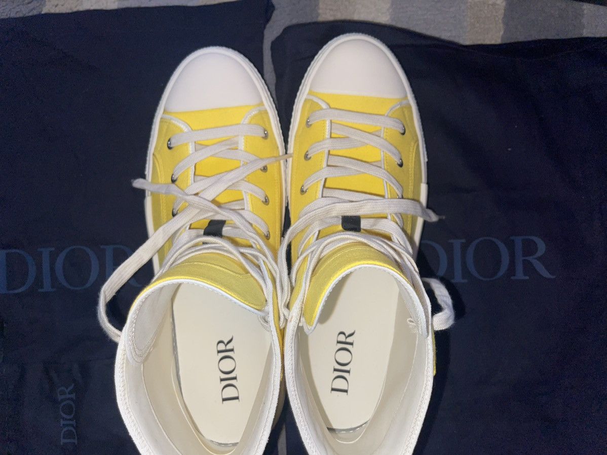 Dior Dior B23 High Top Yellow Astero-Dior Size US 12 / EU 45 - 19 Thumbnail