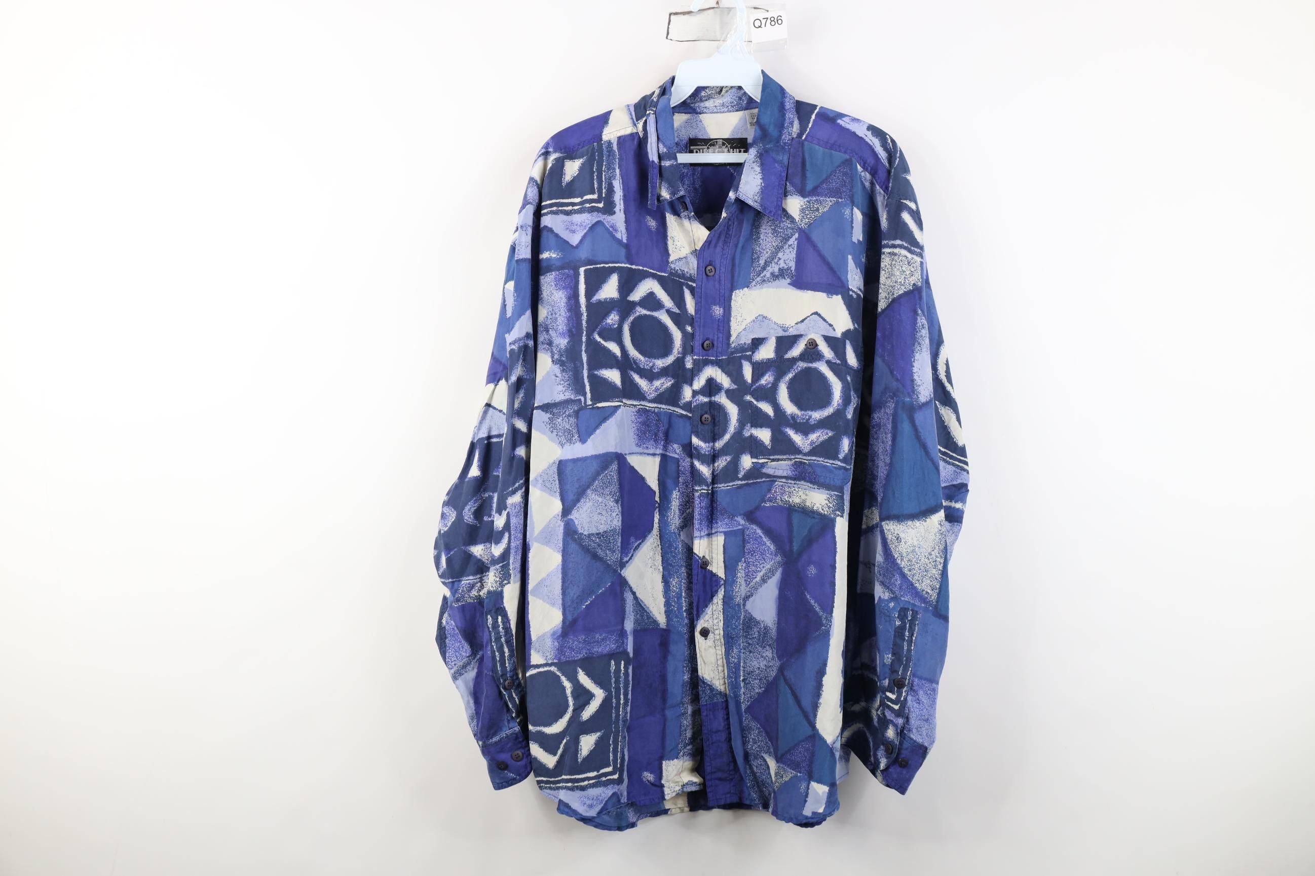 Vintage Vintage 90s Streetwear Silk Long Sleeve Collared Shirt Size US L / EU 52-54 / 3 - 1 Thumbnail