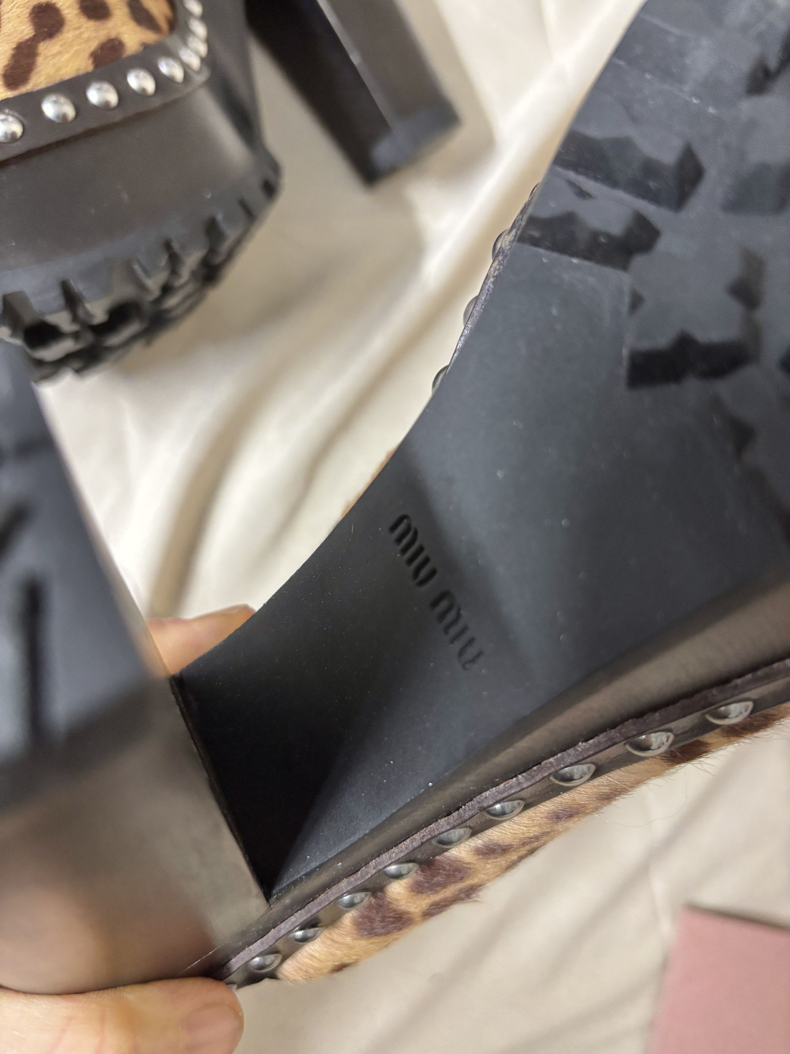 Miu Miu Miu Miu Animal Print Platform Clogs Size US 10.5 / IT 40.5 - 9 Thumbnail