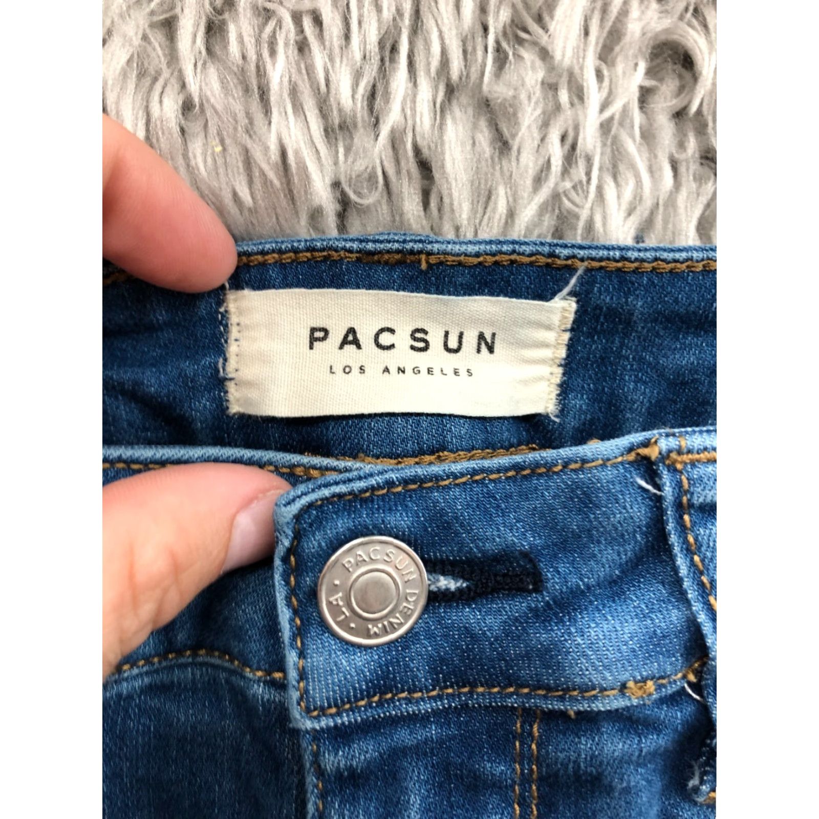 Pacsun PacSun Shorts Womens Size 27 Mid Rise Dark Wash Blue Denim Jean Boyfriend Size 27" / US 4 / IT 40 - 6 Thumbnail