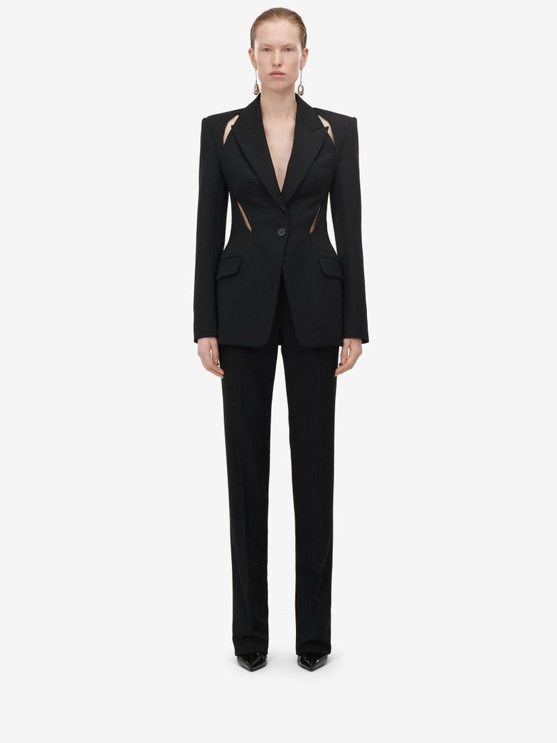 Alexander McQueen o1srvl11e0326 Slashed Single-Breasted Jacket in Black Size M / US 6-8 / IT 42-44 - 2 Thumbnail