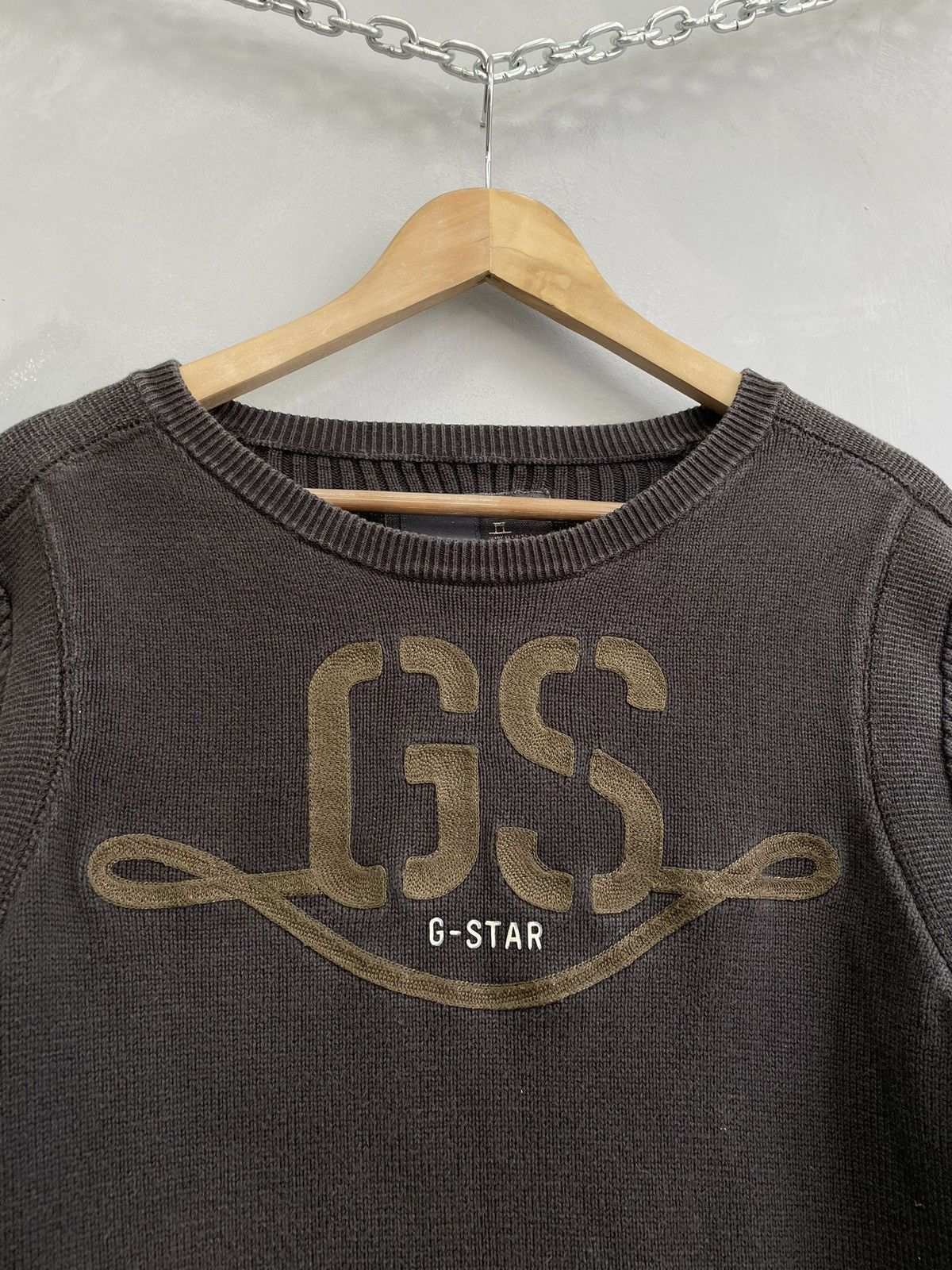 G-Star Brown cotton g star raw big logo sweater y2k Size US L / EU 52-54 / 3 - 3 Thumbnail