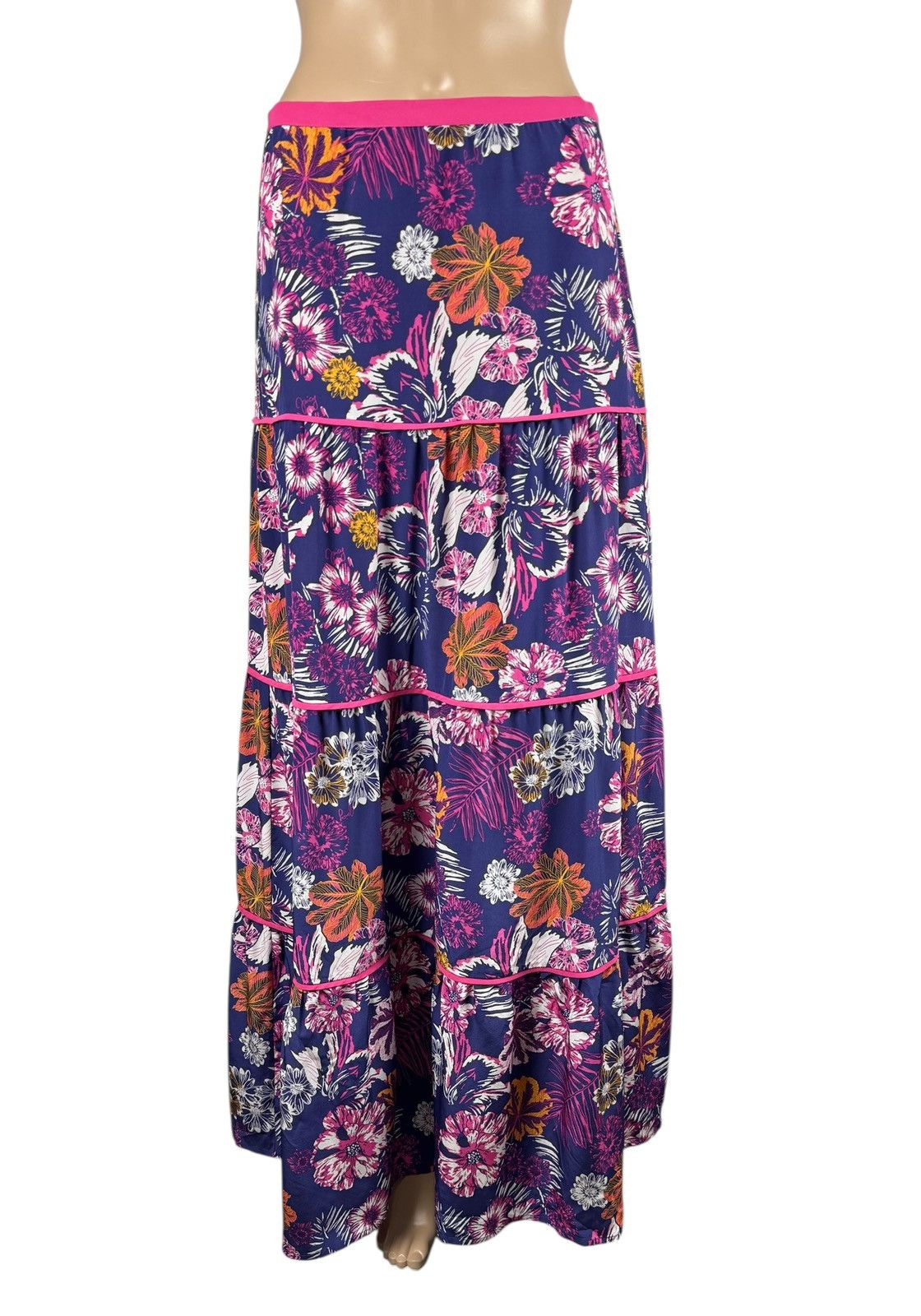 Juicy Couture Silk Printed Floral Maxi Skirt Long size 4