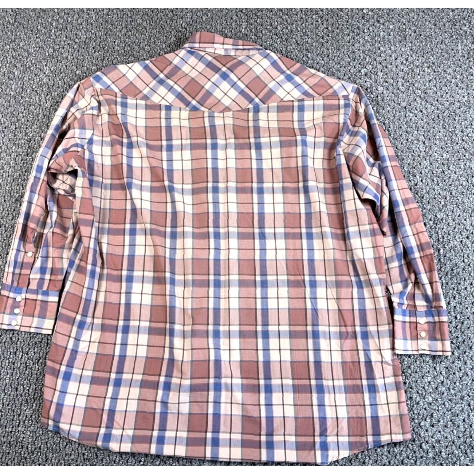 Vintage VINTAGE 80s Western Style Shirt Plaid Brown Lightweight Snap Button Long Sleeve Collared 3XL Mens Shirt Size US XXL / EU 58 / 5 - 2 Thumbnail