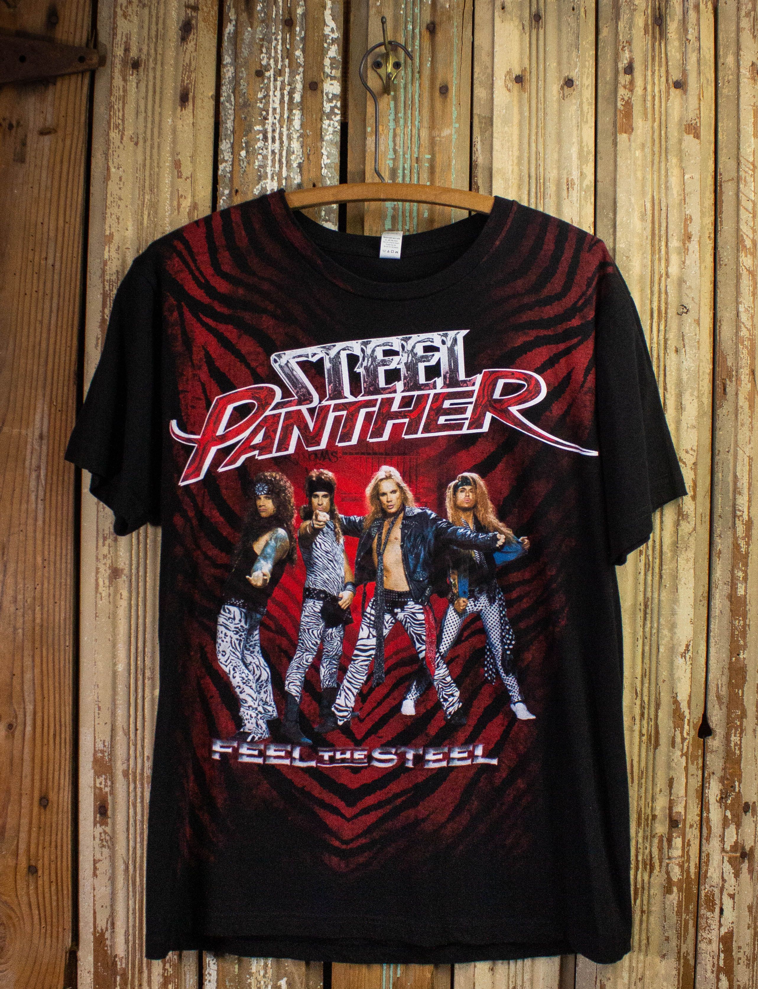 image of Band Tees x Vintage Steel Panther Feel The Steel Concert T Shirt 2009 in Black, Men's (Size Large)