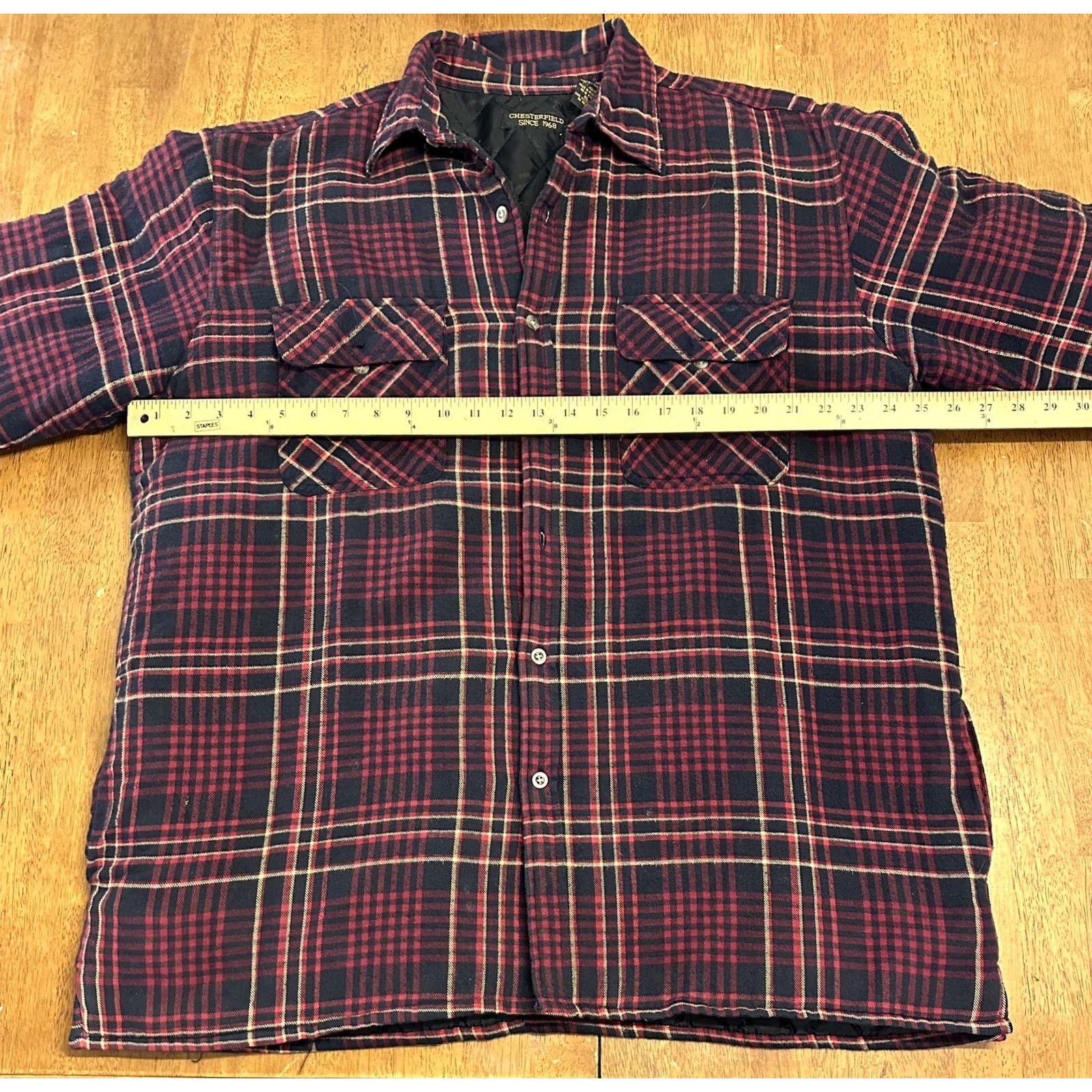 Vintage VINTAGE Chesterfield Shirt Jacket Quilted Insulated Red Plaid XL Size US XL / EU 56 / 4 - 5 Thumbnail