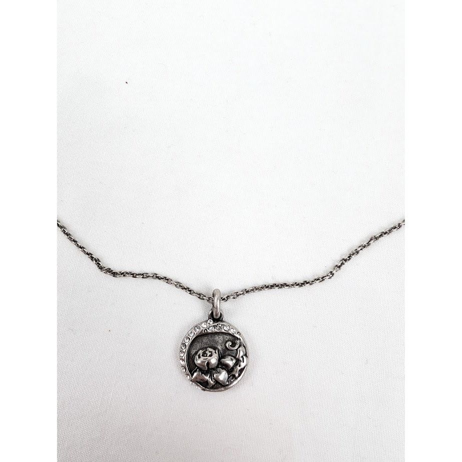Saint Laurent Paris o1rshd1 Size: OS / Brass Medaille Rose Necklace Argent Oxyde Size ONE SIZE - 3 Thumbnail