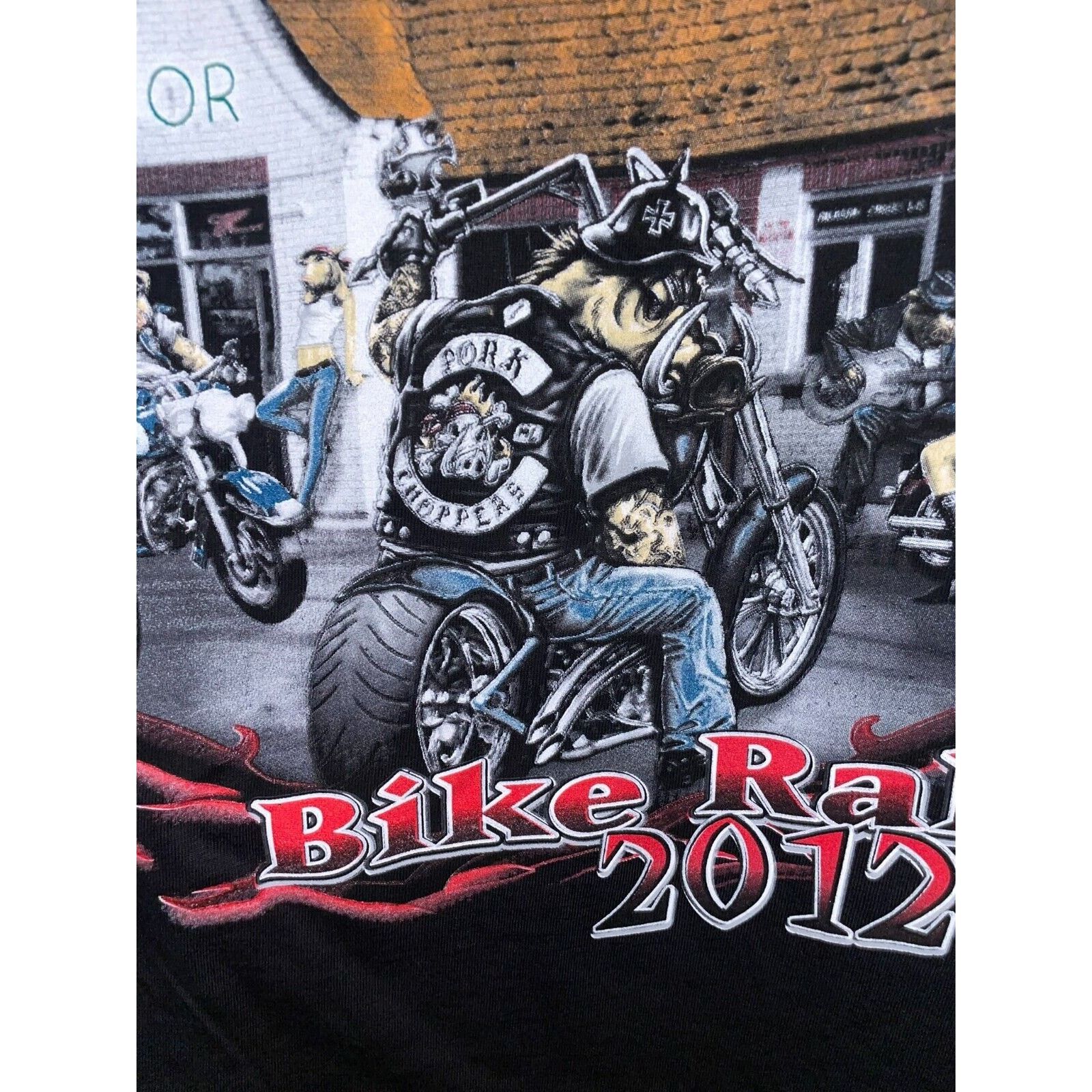 Gildan Fayetteville Biker Shirt Arkansas Bike Rally Large Black Tee Size US L / EU 52-54 / 3 - 7 Thumbnail