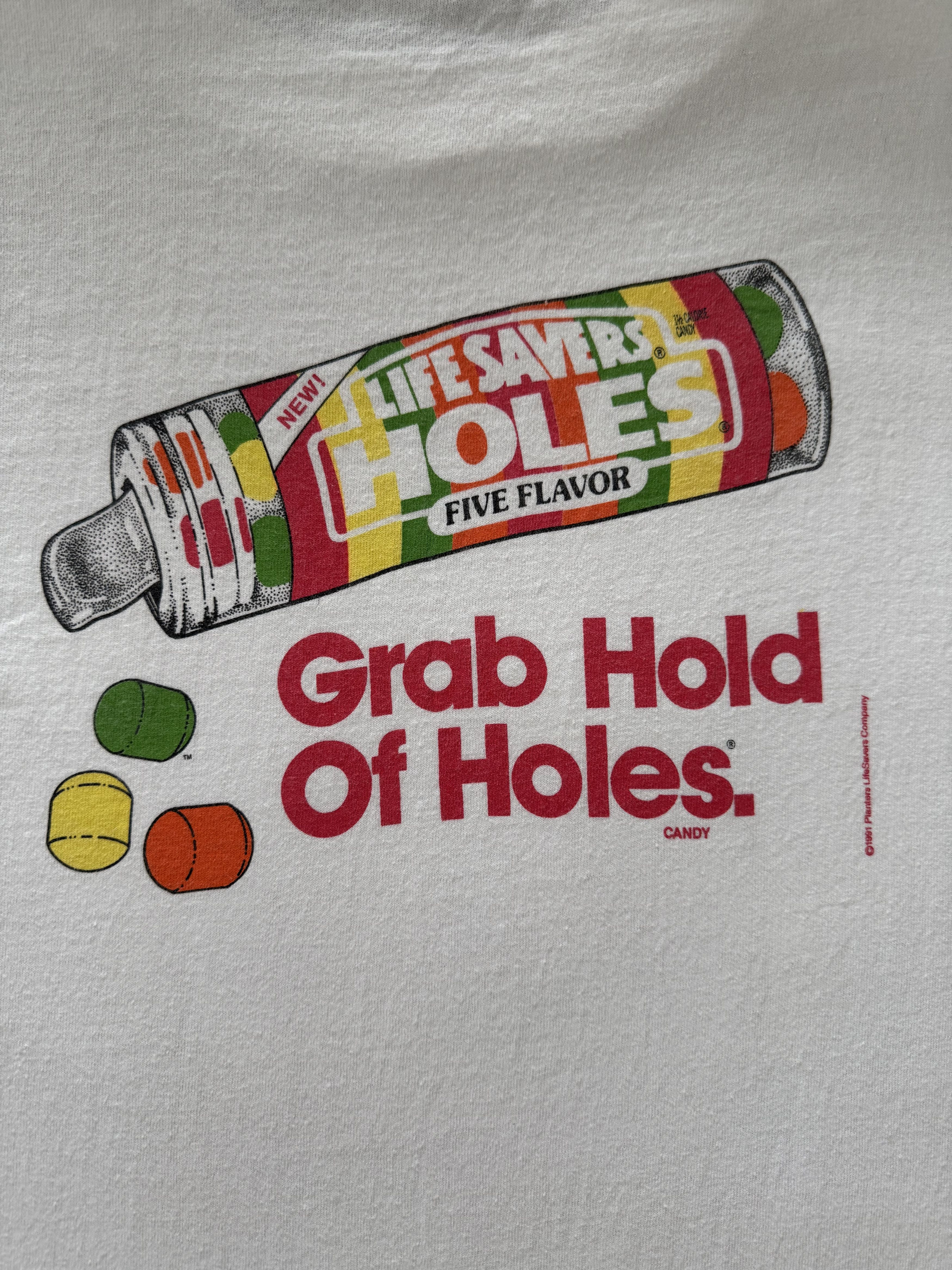 All Sport Vintage 1991 LifeSavers Holes "Grab Hold of Holes" T-shirt Size US XL / EU 56 / 4 - 5 Thumbnail