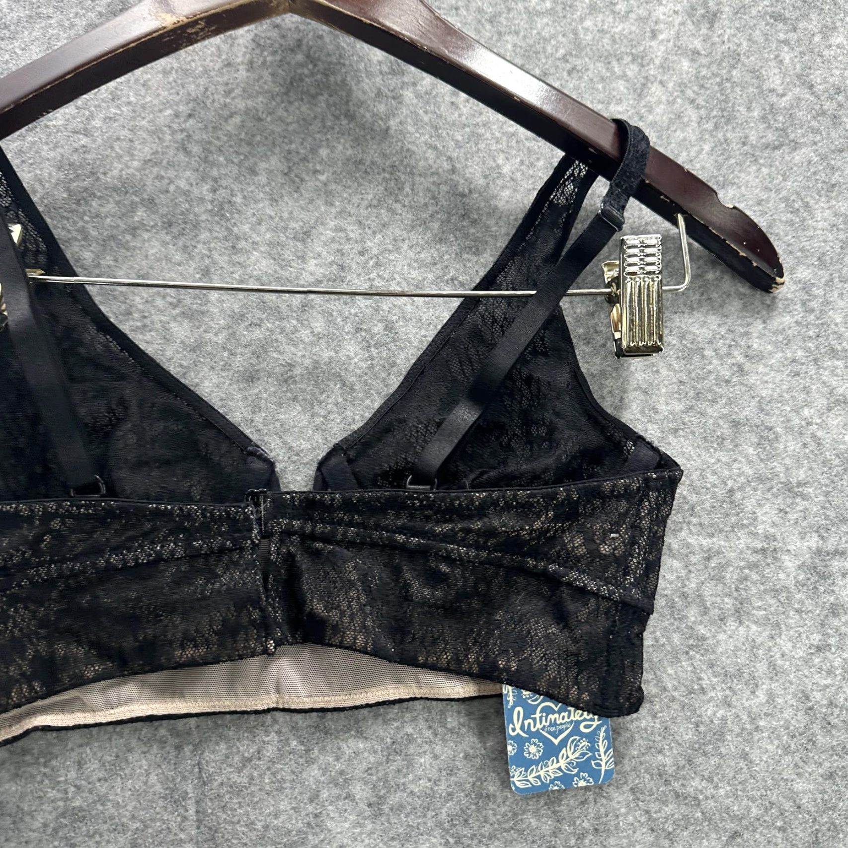 Free People Free People Bralette Womens XS Black Lace V Wire Longline Intimately NWT Bra Size ONE SIZE - 6 Thumbnail