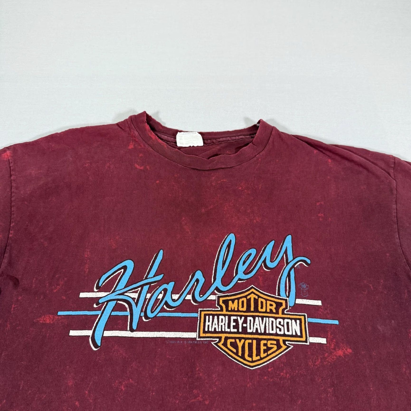 Harley Davidson VINTAGE Harley-Davidson Shirt Mens Large Red Beach 90s Biker Double-Sided Graphic Crew Neck Short Sleeve Size US L / EU 52-54 / 3 - 2 Thumbnail