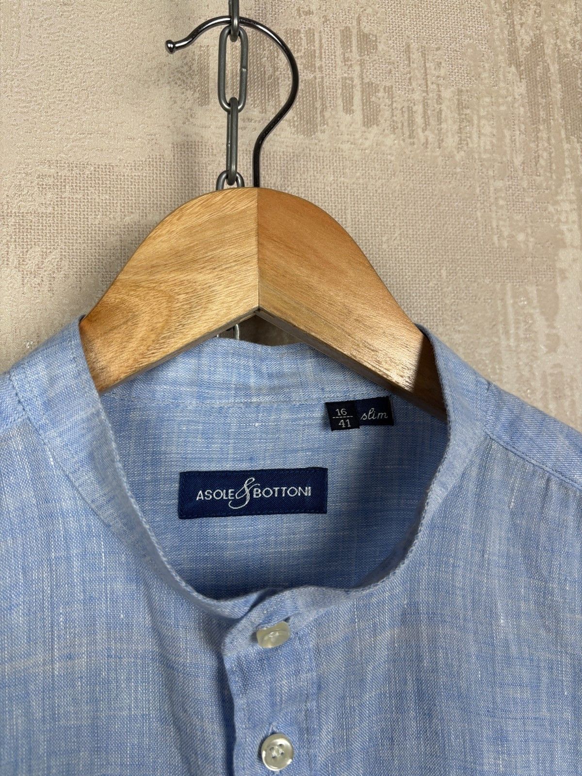 Other Asole & Bottoni Linen Grandad Collar Shirt Size 41 / 16 Size US L / EU 52-54 / 3 - 5 Thumbnail