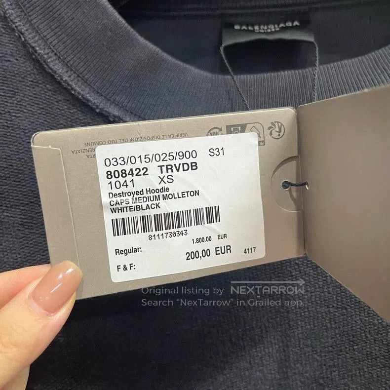 Balenciaga Balenciaga Black Printed Crewneck Sweatshirt. Size US XS / EU 42 / 0 - 4 Thumbnail