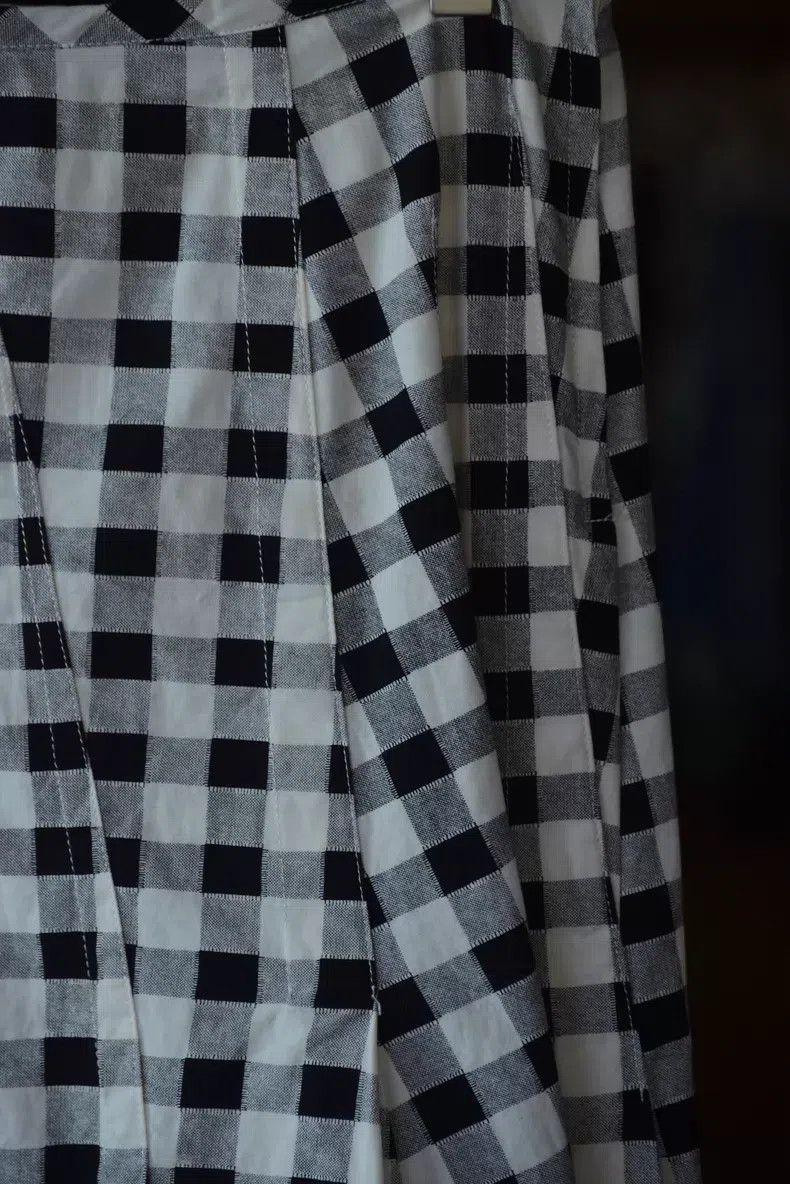 Comme des Garcons Comme Des Garcons size M Black and White Plaid Patchwork M Size 23" - 4 Thumbnail