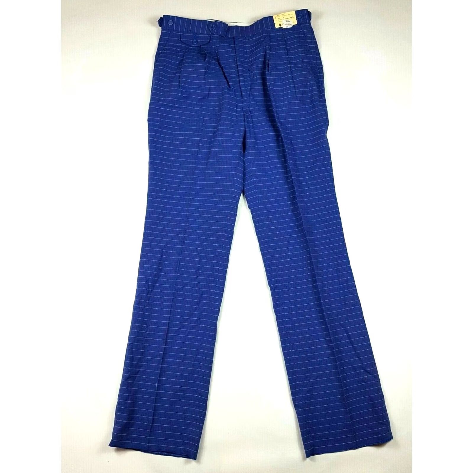 Vintage VINTAGE Antigua Blue Plaid Dress Pants Men 34 Pleated Straight Leg 80s Retro Golf Style Trousers Shoes NOT Included Size US 34 / EU 50 - 2 Thumbnail