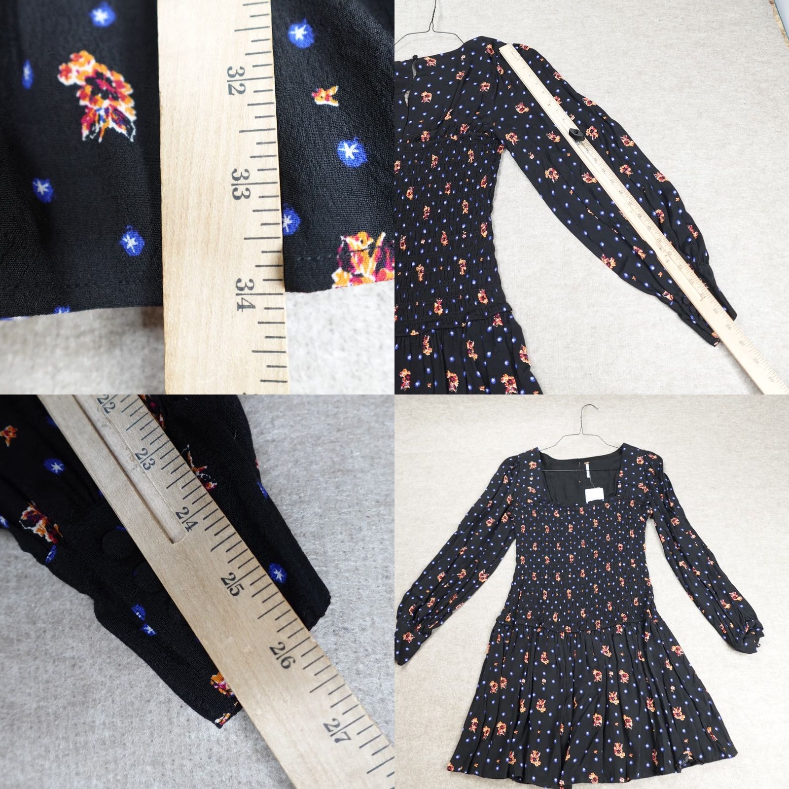 Free People Free People Womens Dress Medium Black Smocked NEW Two Faces Size M / US 6-8 / IT 42-44 - 8 Thumbnail