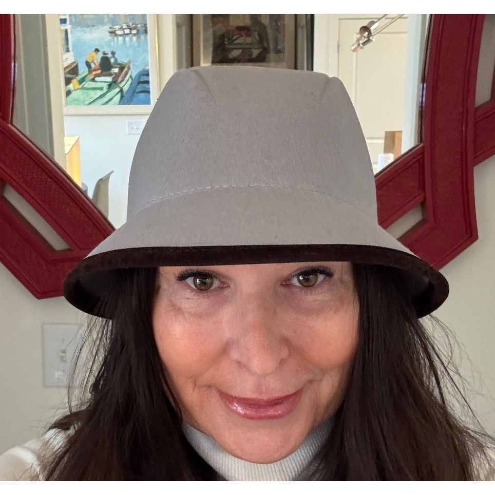 Other Filippo Catarzi NWT Gray Wool Bucket Hat with Brown Trim Size ONE SIZE - 4 Thumbnail