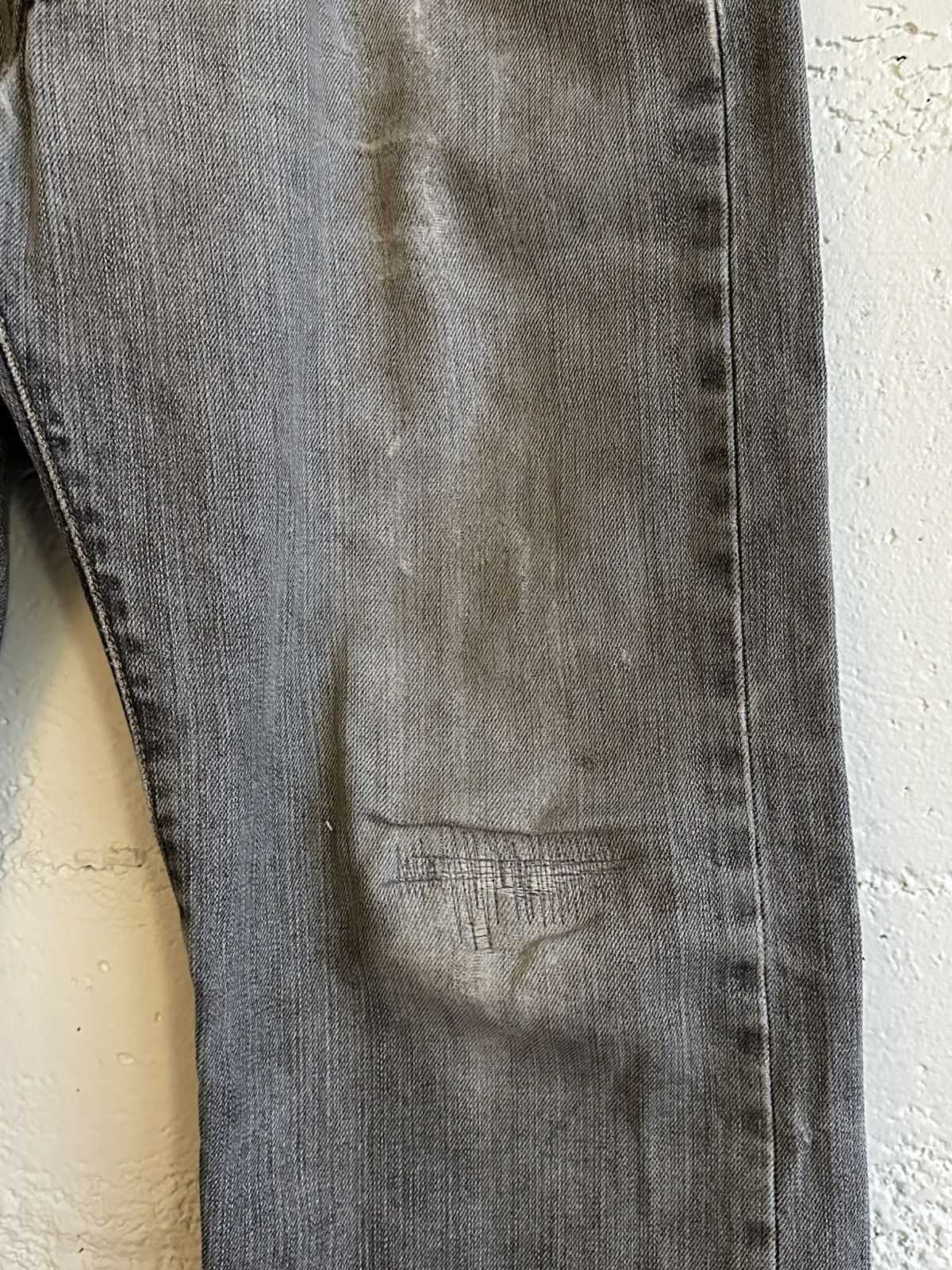 Vintage Grey Levi’s Thrashed and Repaired
