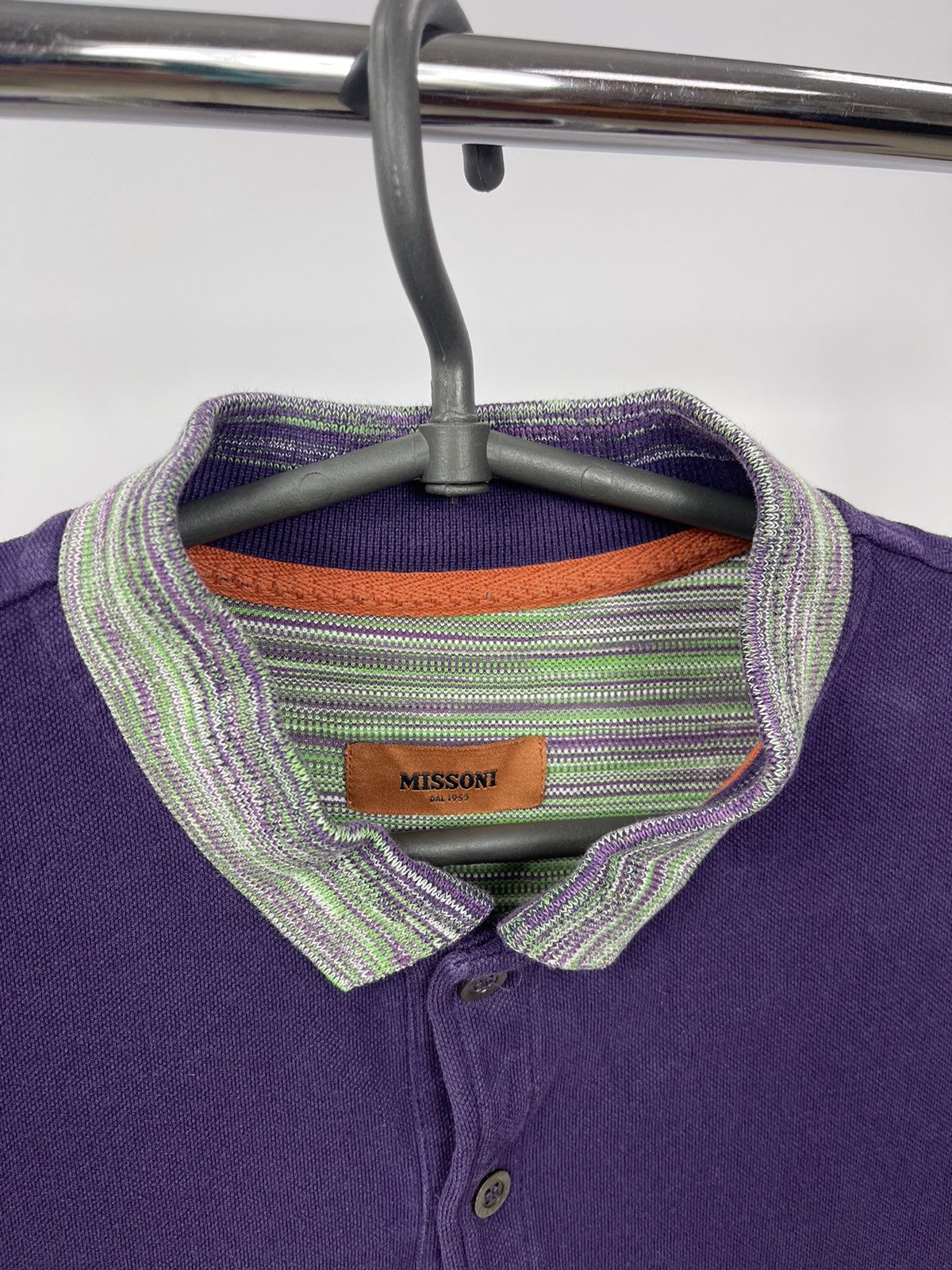 Missoni Mission Polo Shirt Size M Purple Logo Size US M / EU 48-50 / 2 - 3 Thumbnail
