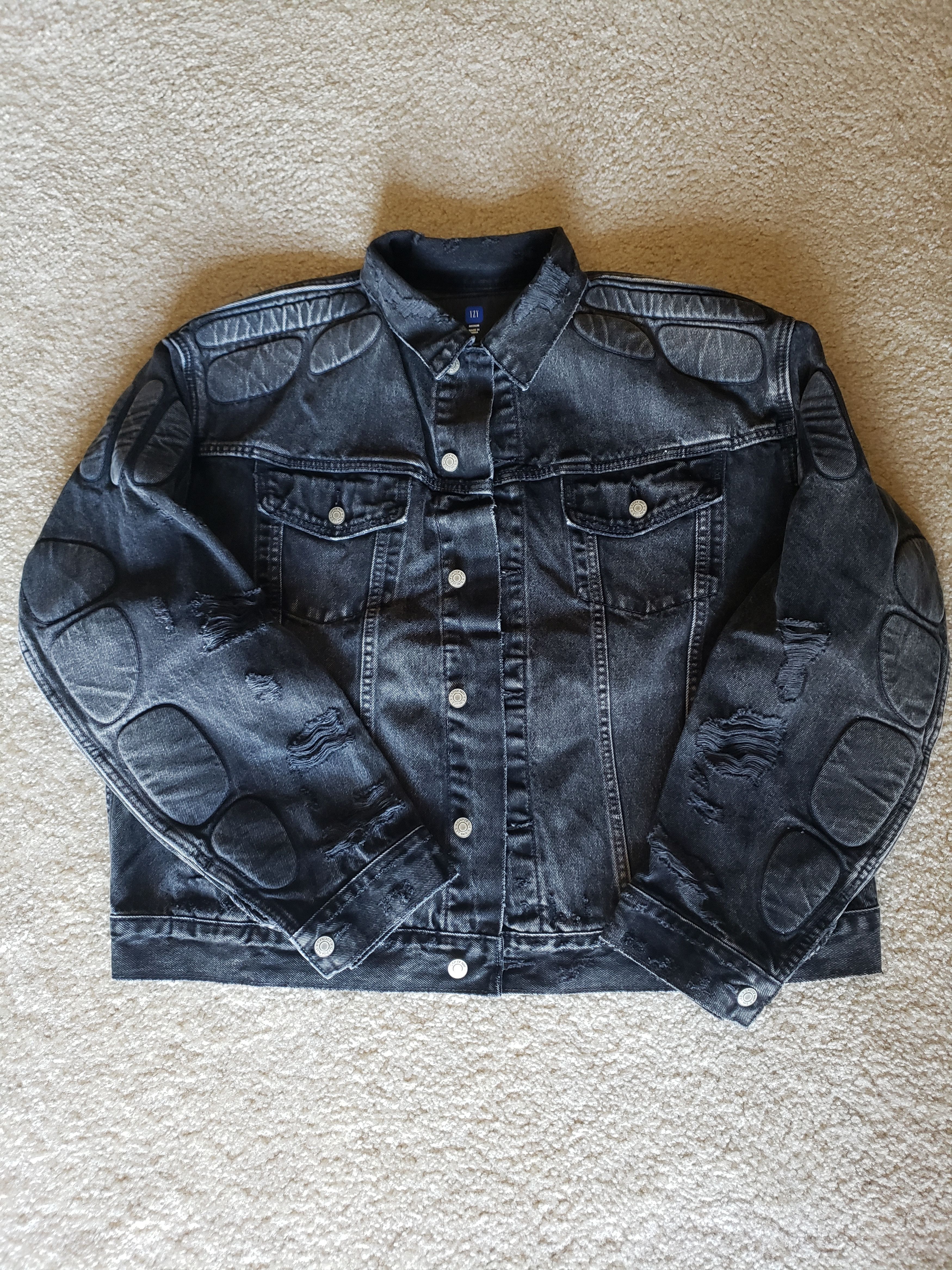 image of Balenciaga x Gap Yeezy Gap Padded Denim Jacket - Grey Wash, Men's (Size Medium)