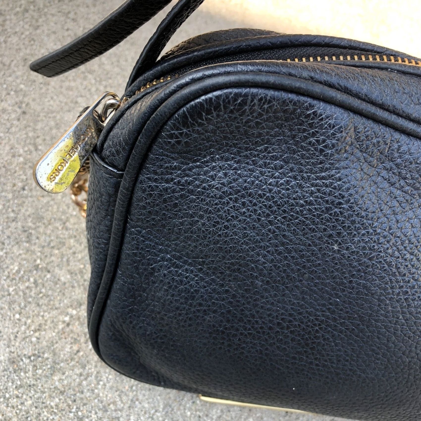 Michael Kors MICHAEL KORS Fulton Crossbody Purse Pebbled Leather Black Zipper Bag Small Women Crossbody Bag, Black, Pebbled Leather, 10W x 7H x 2D, Small Size ONE SIZE - 7 Thumbnail